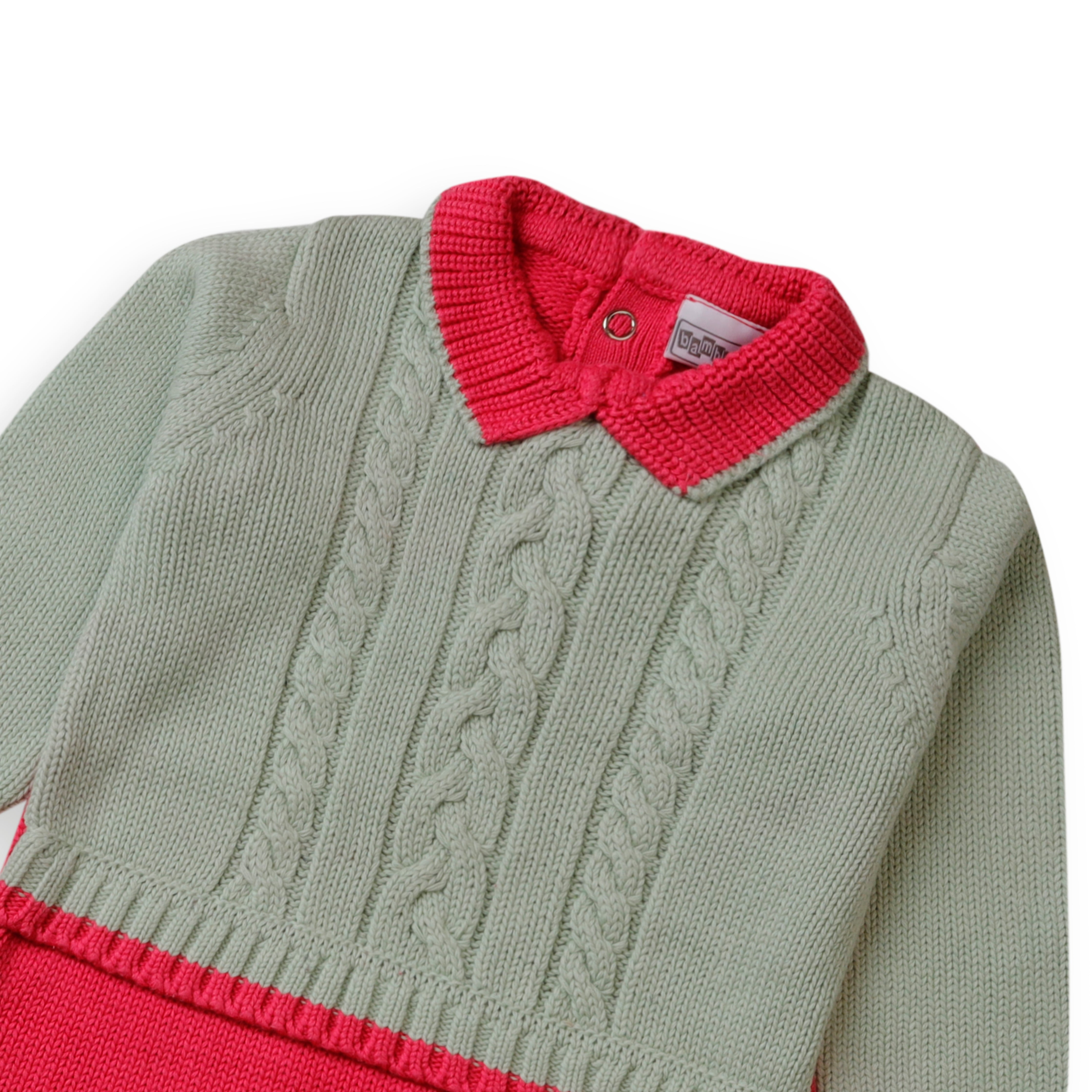 Romper Woolen Mint & Pink Infant
