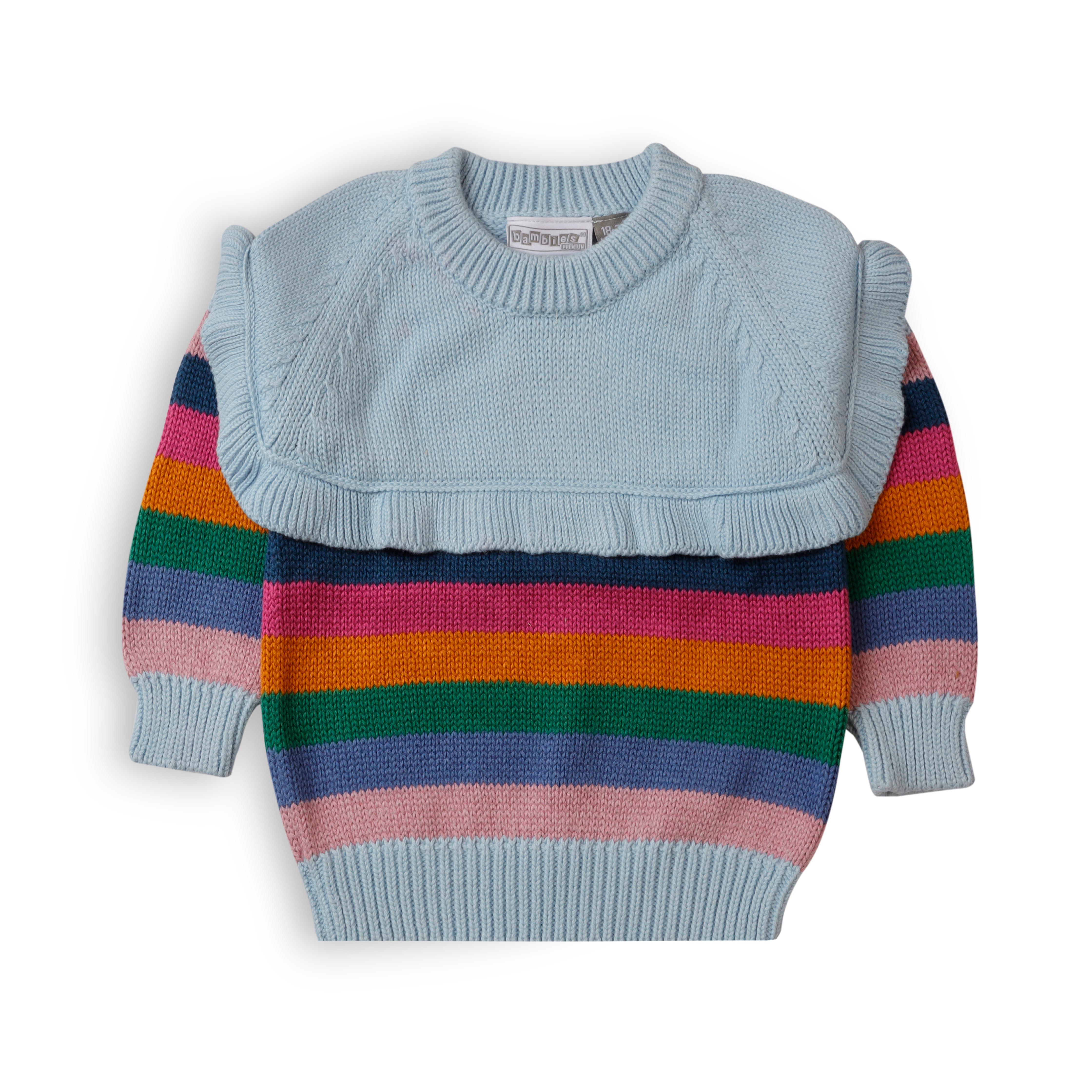 Sweater Multi Stripes Girls Blue