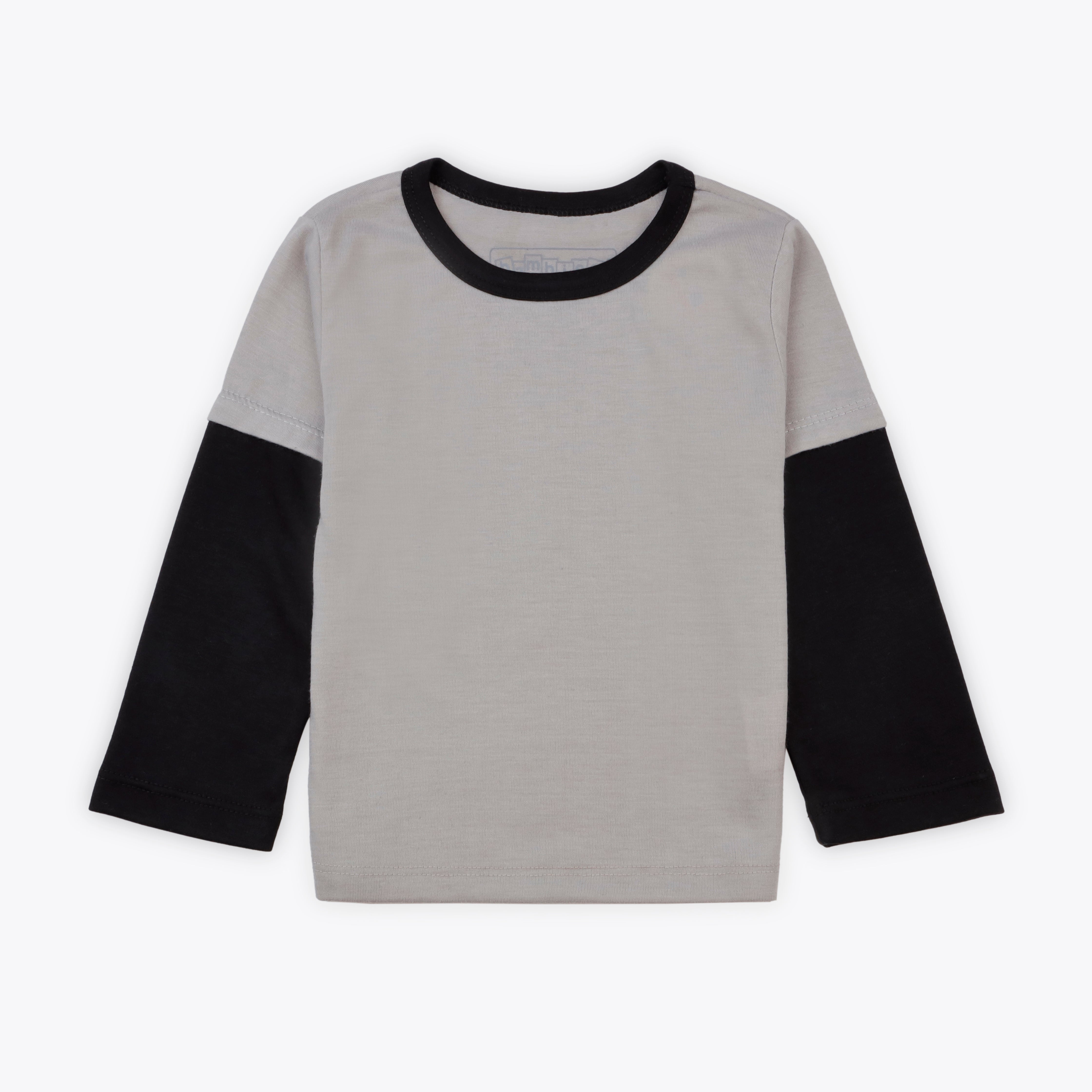 Shirt Full Sleeves Black Grey Infant