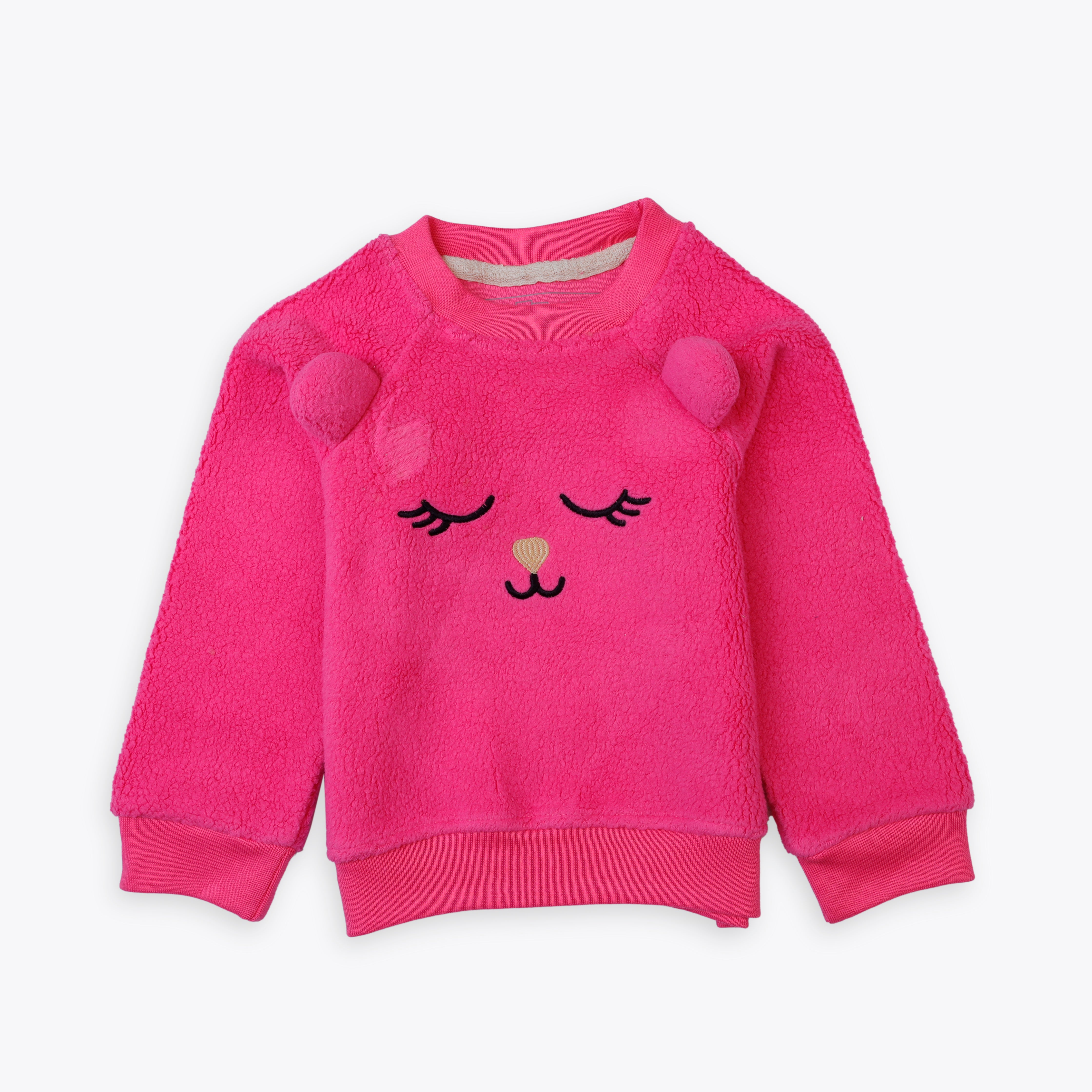 Sweatshirt Cat Face Soft Pink