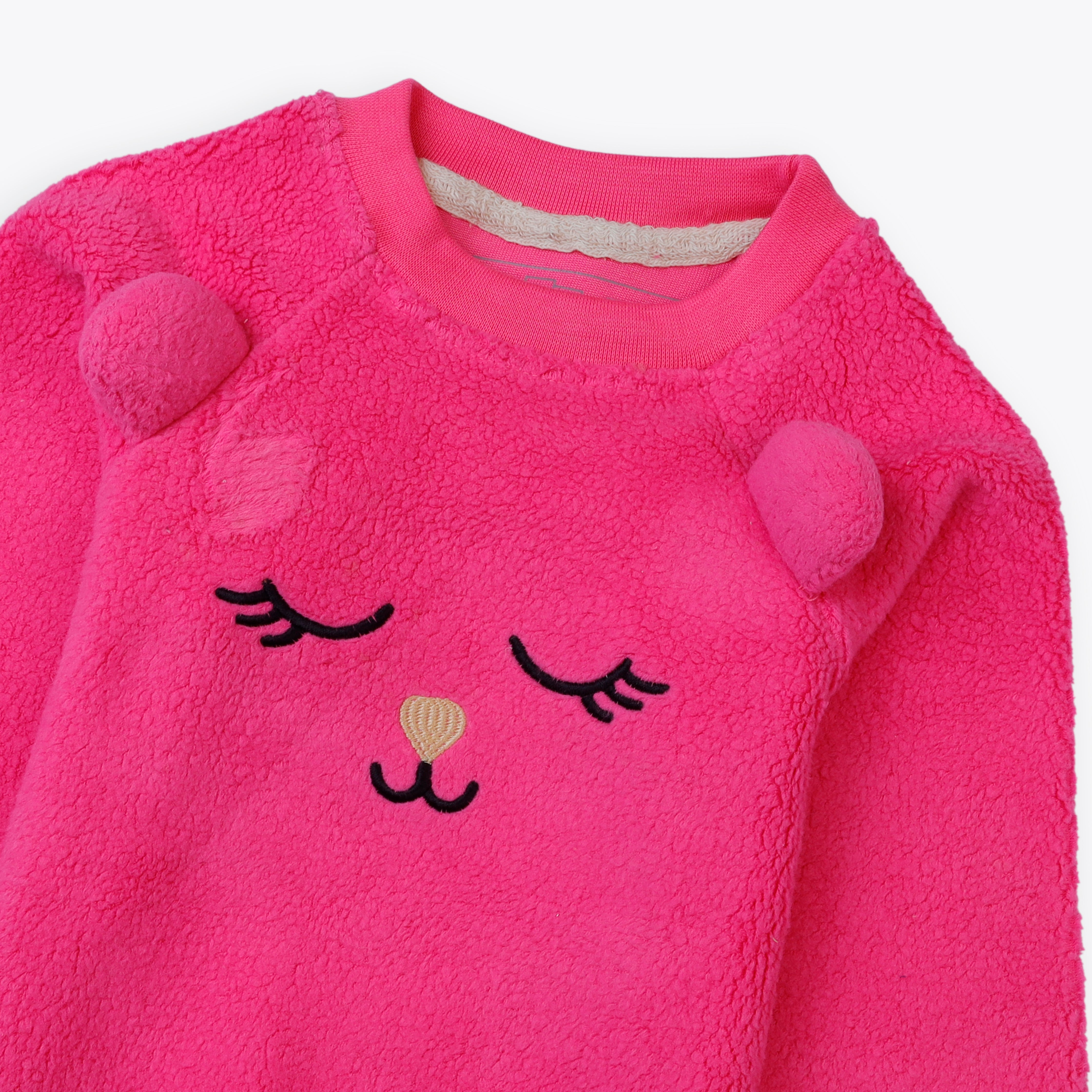 Sweatshirt Cat Face Soft Pink