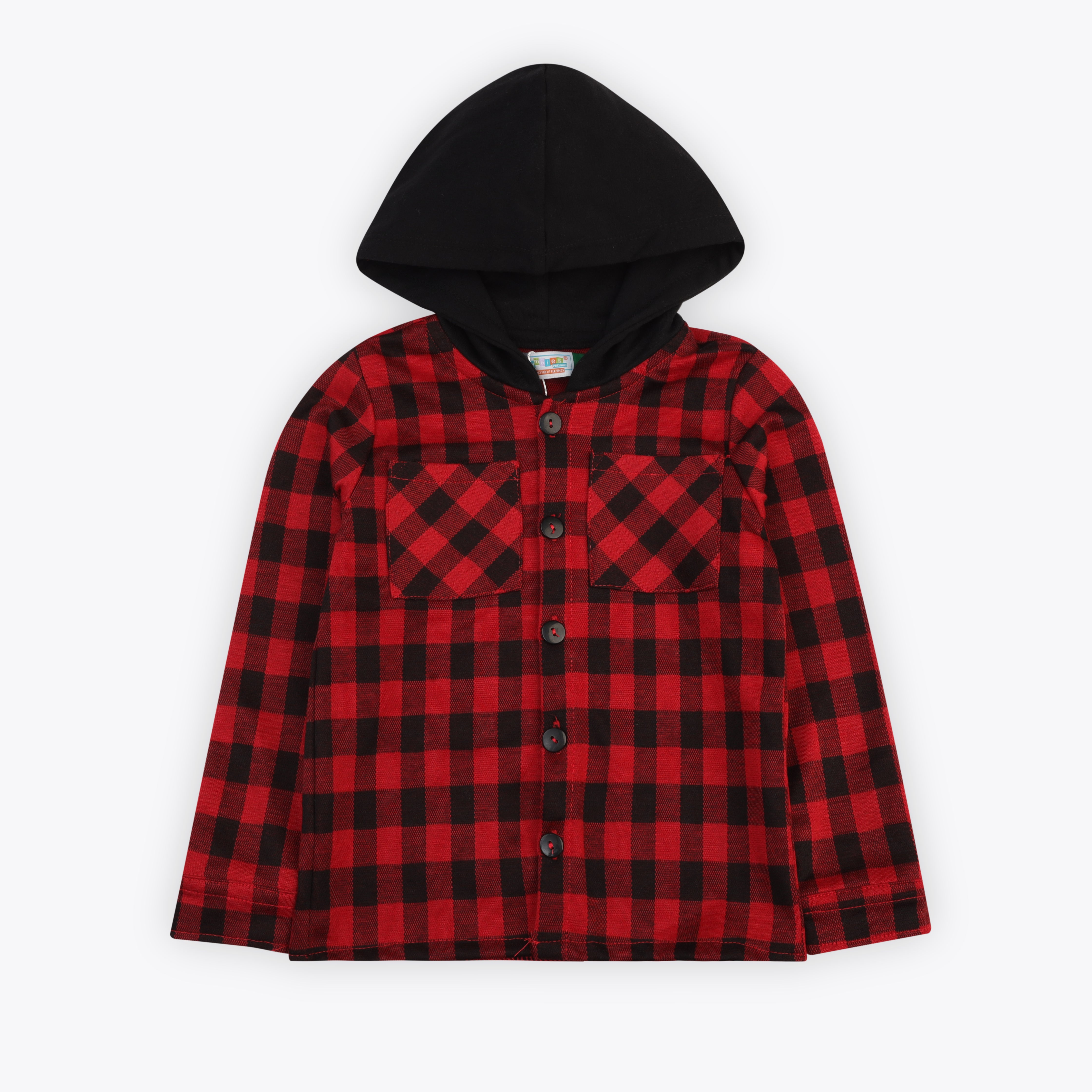 Shirt Hoodie contras Red Check Infant