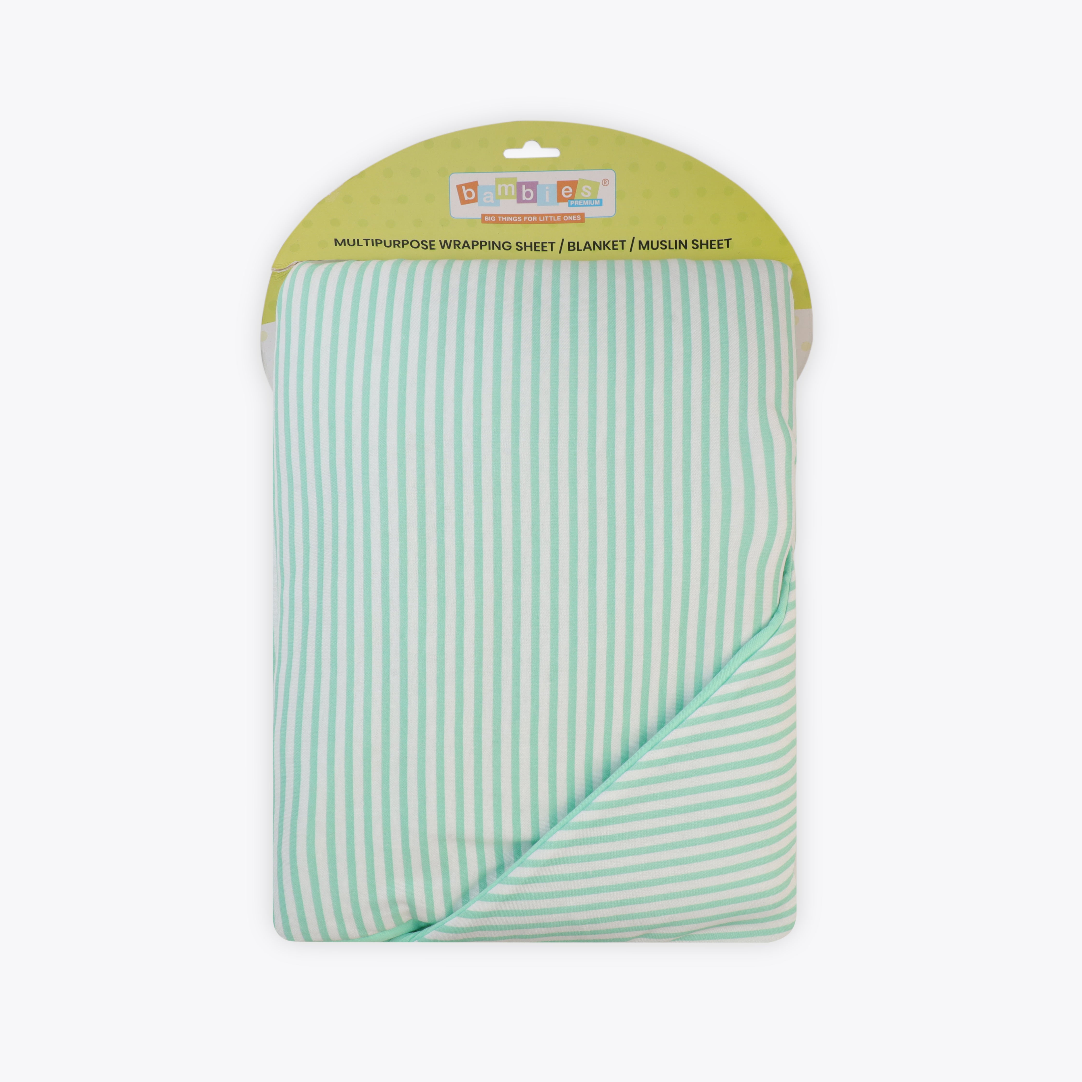 Reversible Comforter Blanket Light Green Strip