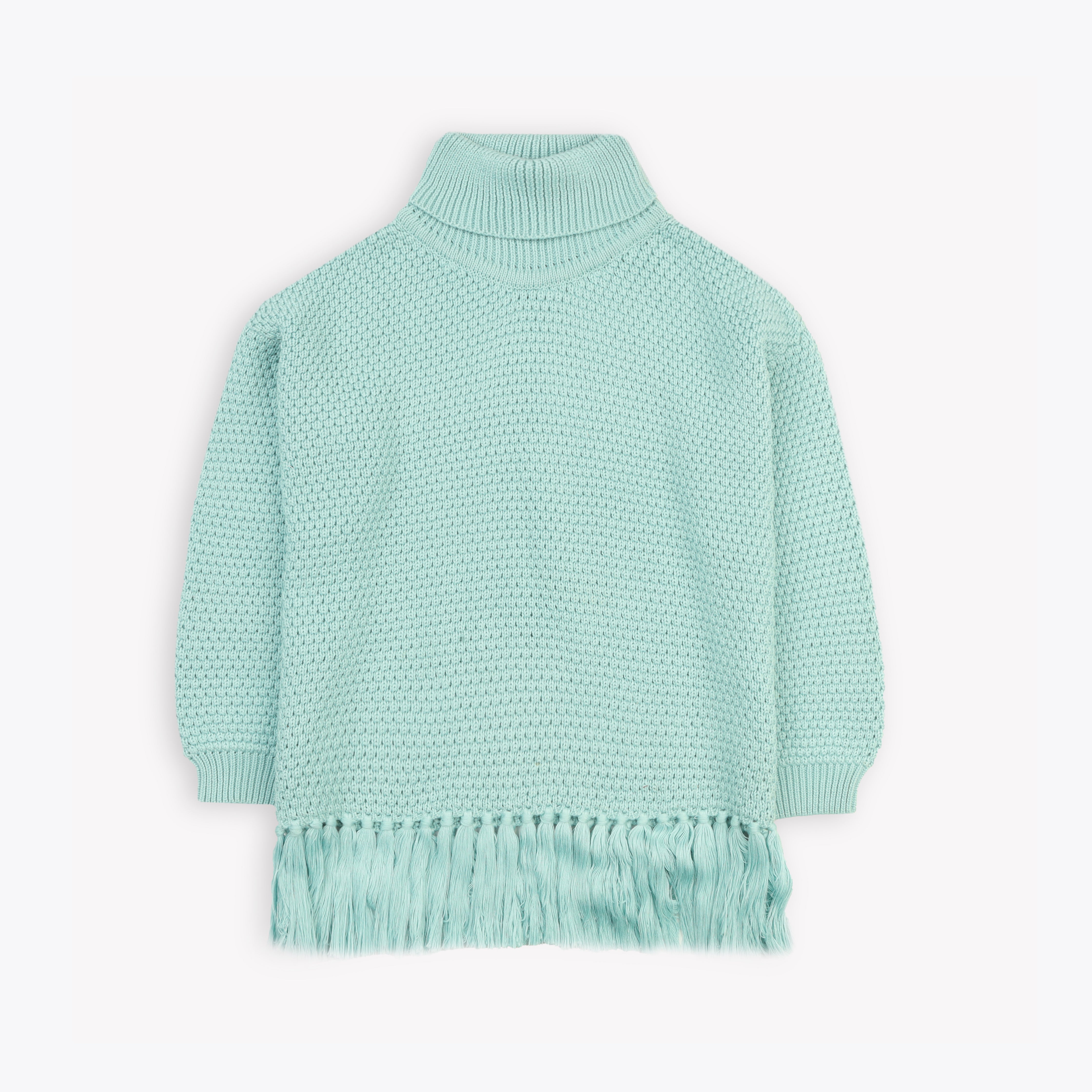 Top Woolen Girls Sky Blue Toddler