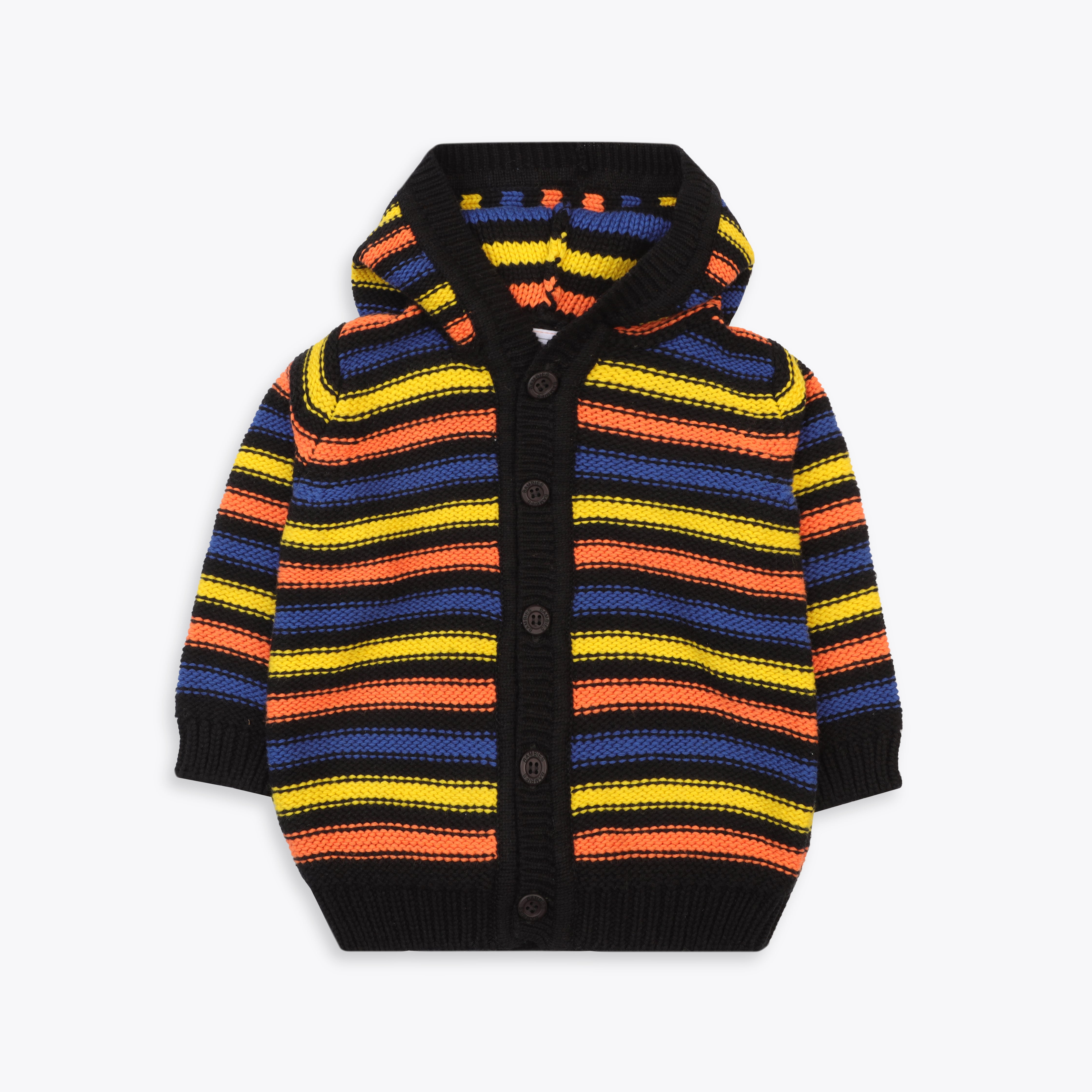 Sweater Hooded Black Base Stripes