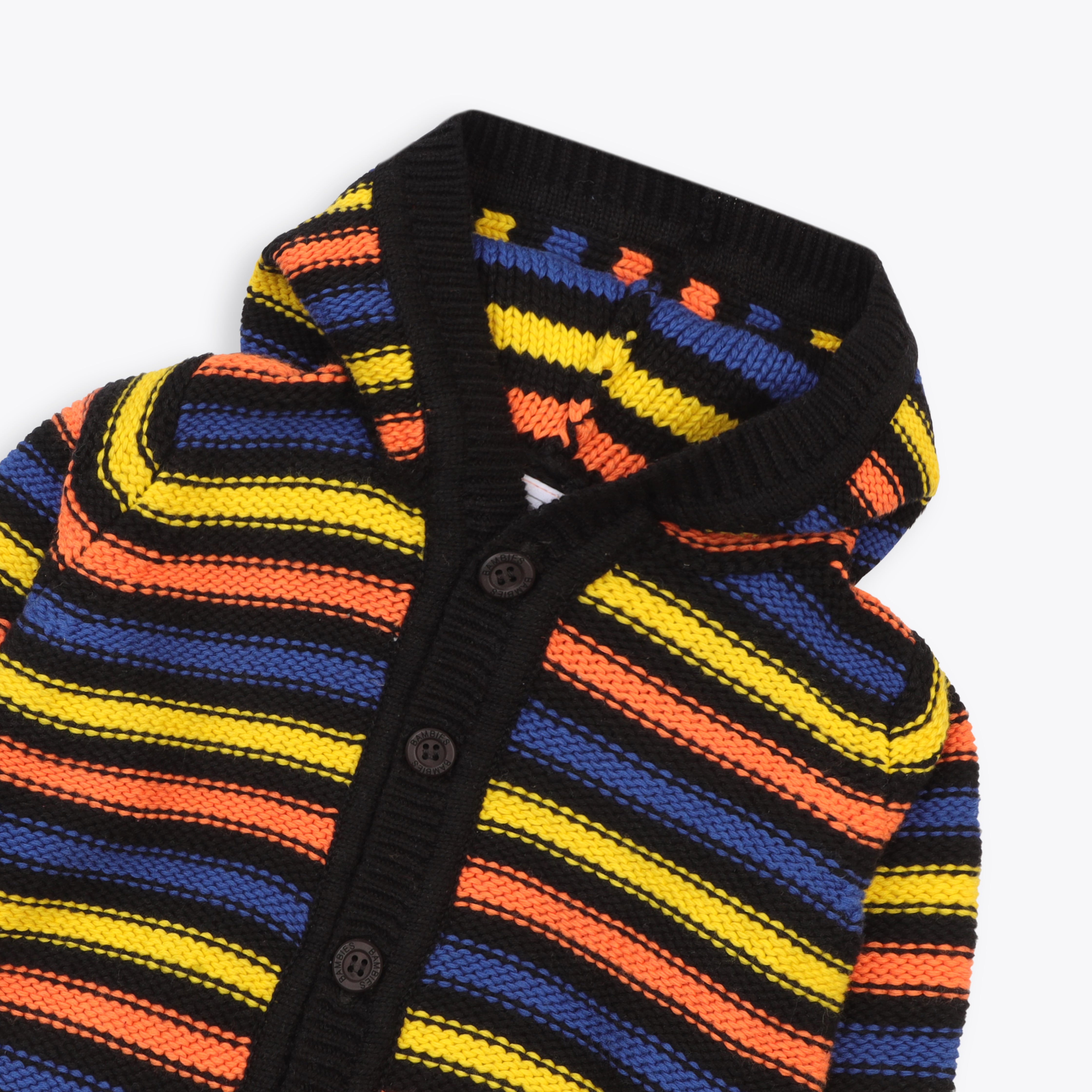 Sweater Hooded Black Base Stripes