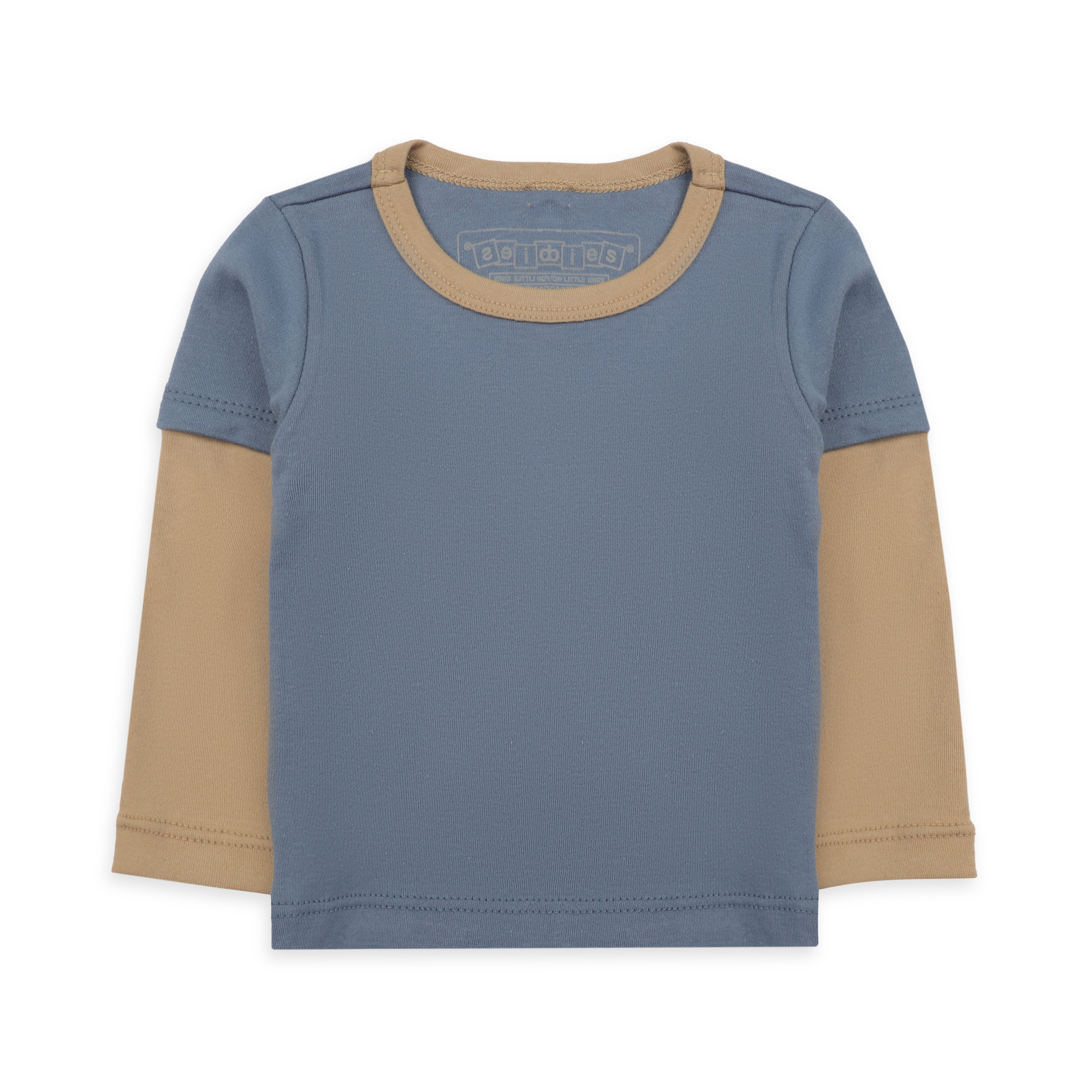 Shirt Full Sleeves Blue Beige Infant