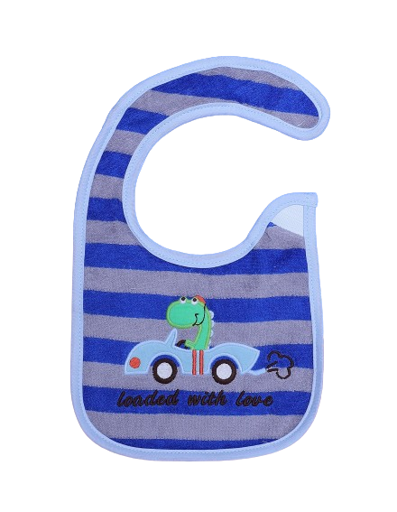 Zubaida's Bib Blue Stripes Loaded with Love Theme - Zubaidas Officialâ„¢