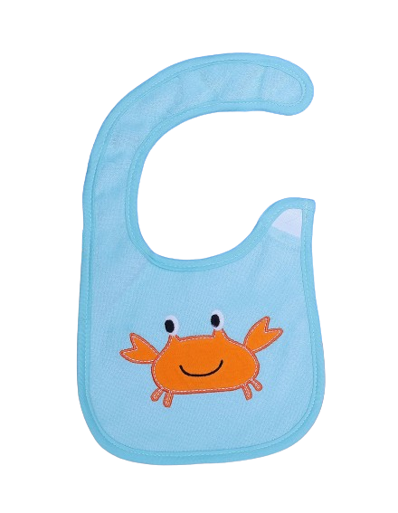 Zubaida's Bib Light Blue Crab Theme - Zubaidas Officialâ„¢