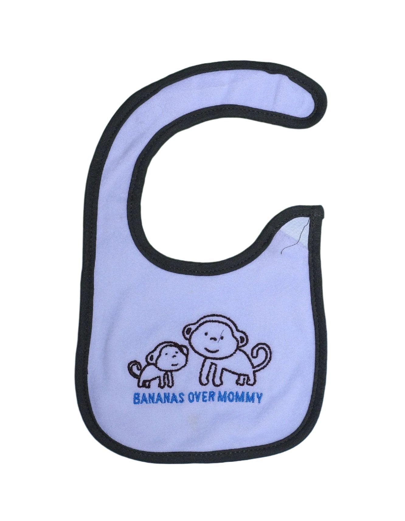 Zubaida's Bib White & Olive with Monkeys Print - Zubaidas Official™