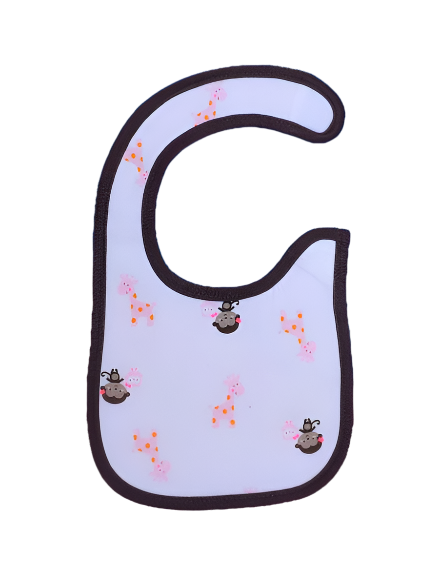 Zubaida's Bib White & Brown Giraffe Theme - Zubaidas Official™