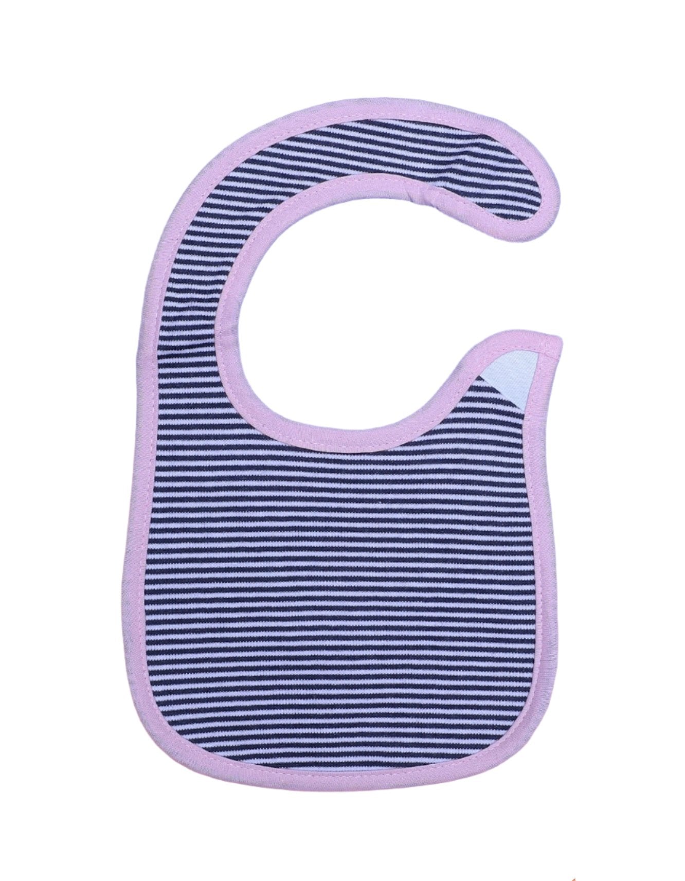 Zubaida's Bib Black Stripes Light Pink Border - Zubaidas Official™