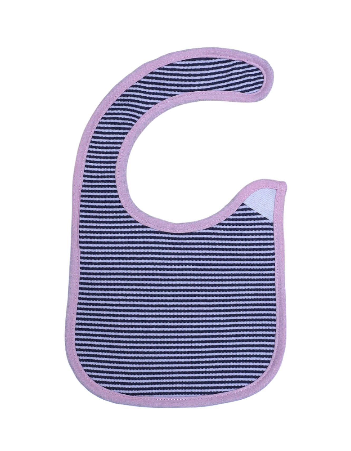 Zubaida's Bib Black Stripes Light Pink Border - Zubaidas Official™