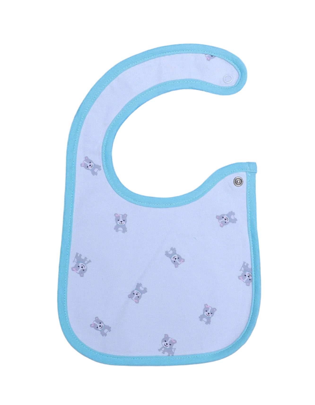 Zubaida's Bib White & Mint Blue with Puppies Theme - Zubaidas Official™