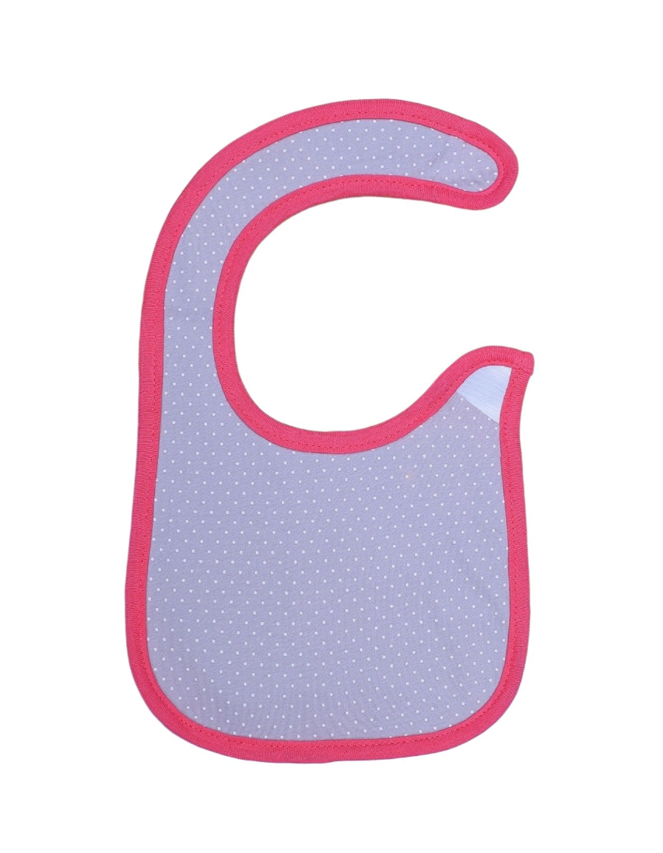 Zubaida's Bib Gray Polka with White Polka Dots and Coral Border - Zubaidas Official™