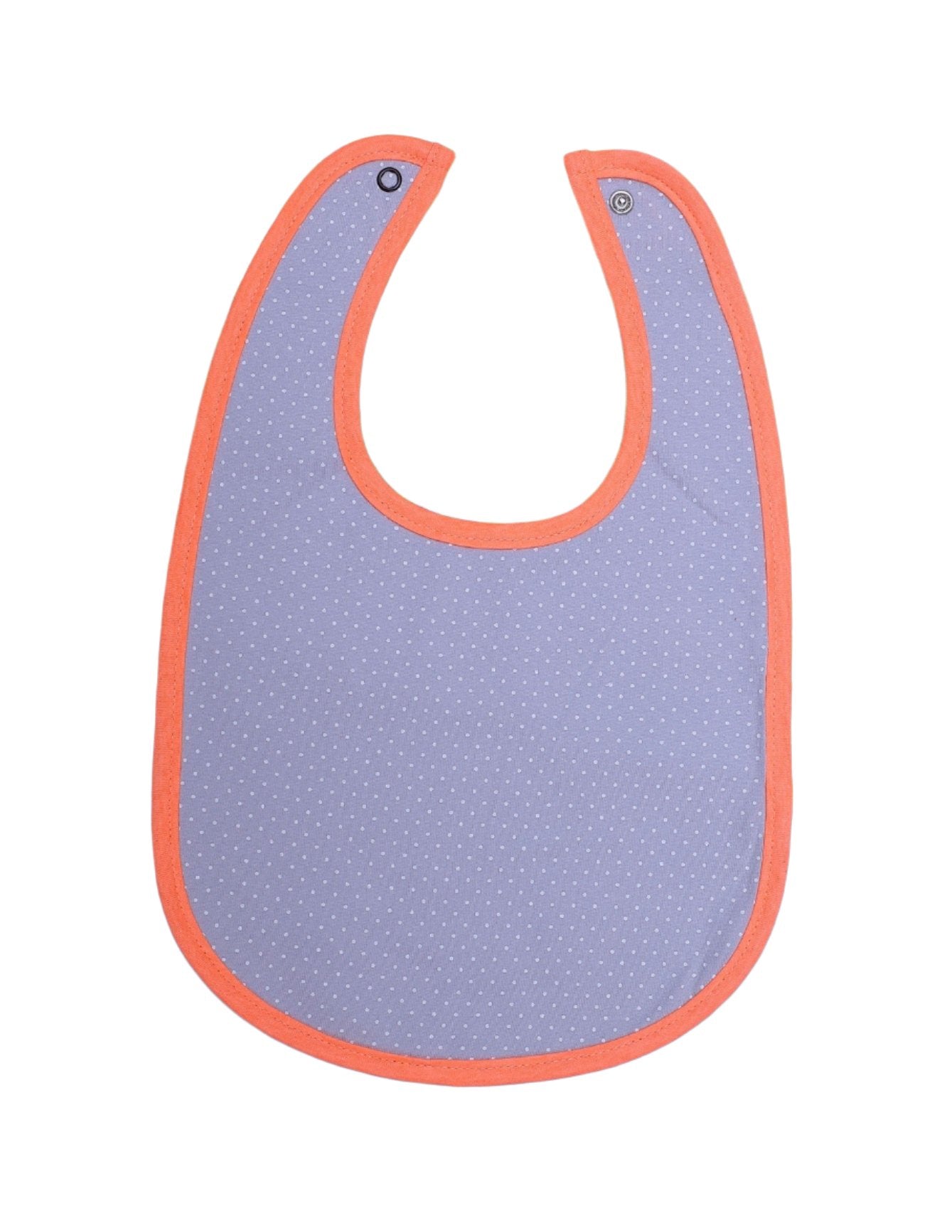 Zubaida's Bib Grey with White Polka Dots Orange Border - Zubaidas Official™