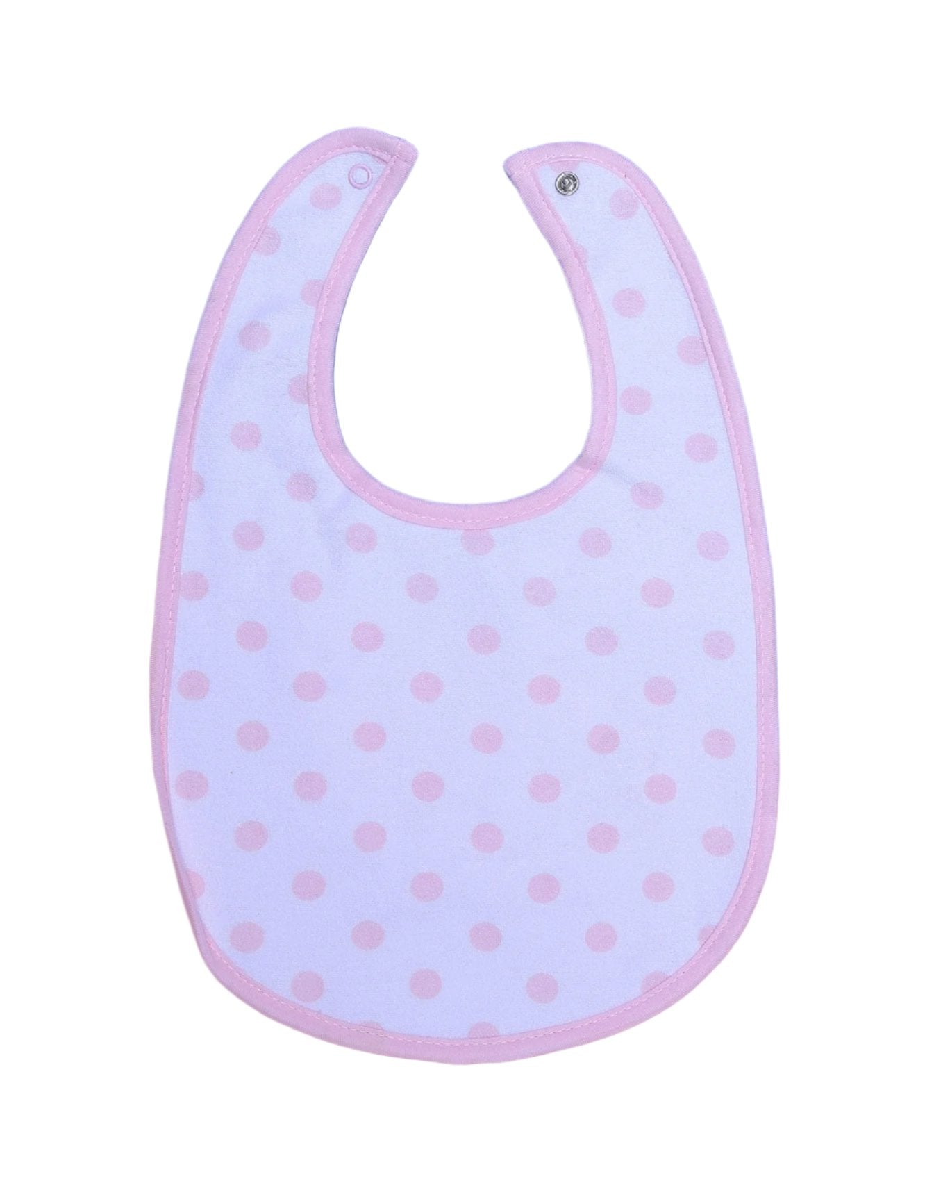 Zubaida's Bib White with Pink Polka Dots and Border - Zubaidas Official™