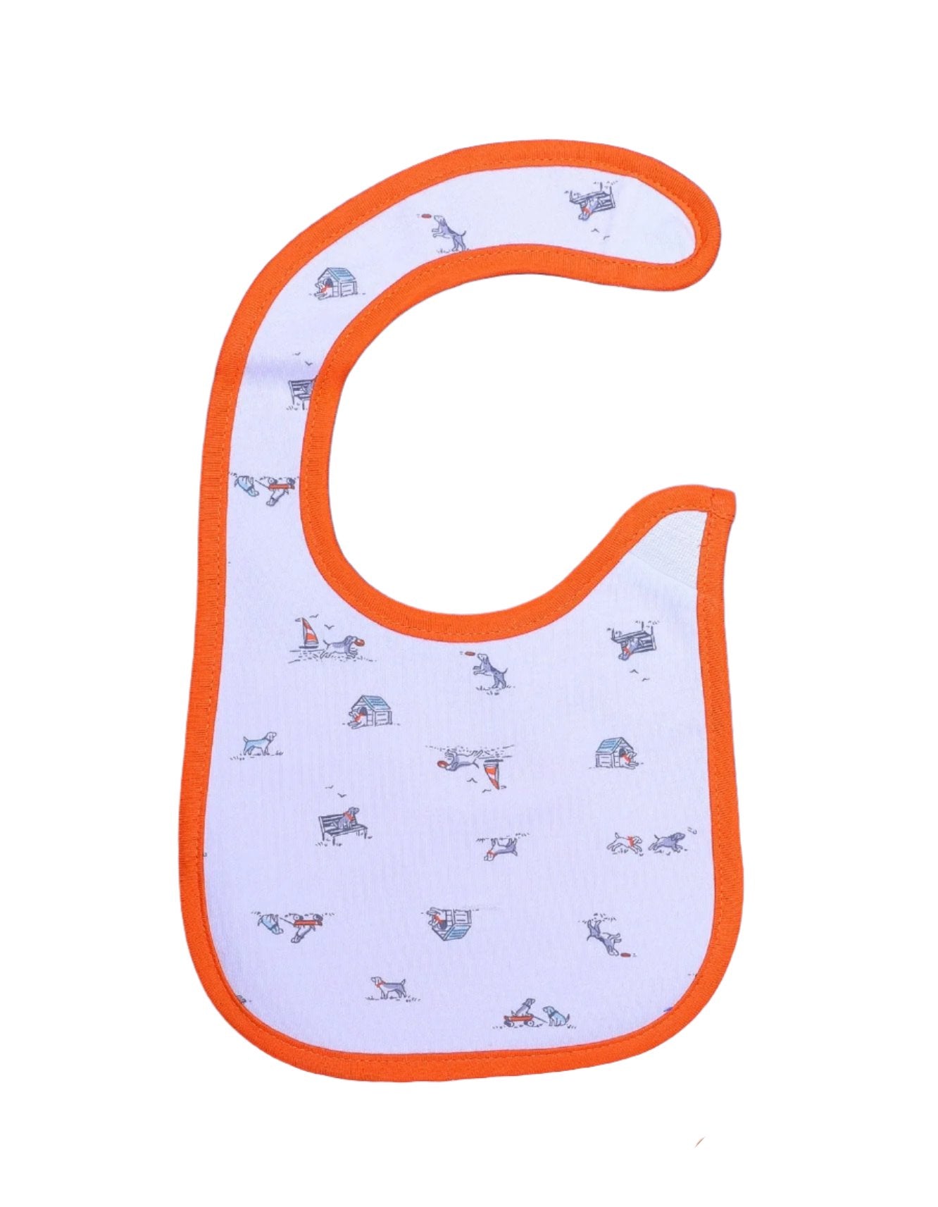 Zubaida's Bib Dog And Boat Orange Border - Zubaidas Official™