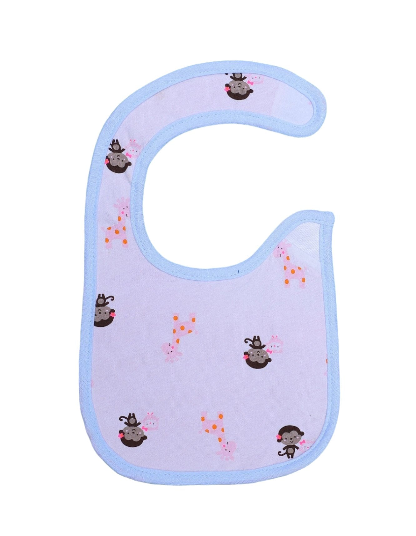 Zubaida's Bib Blue with Printed Monkey and Giraffe - Zubaidas Official™