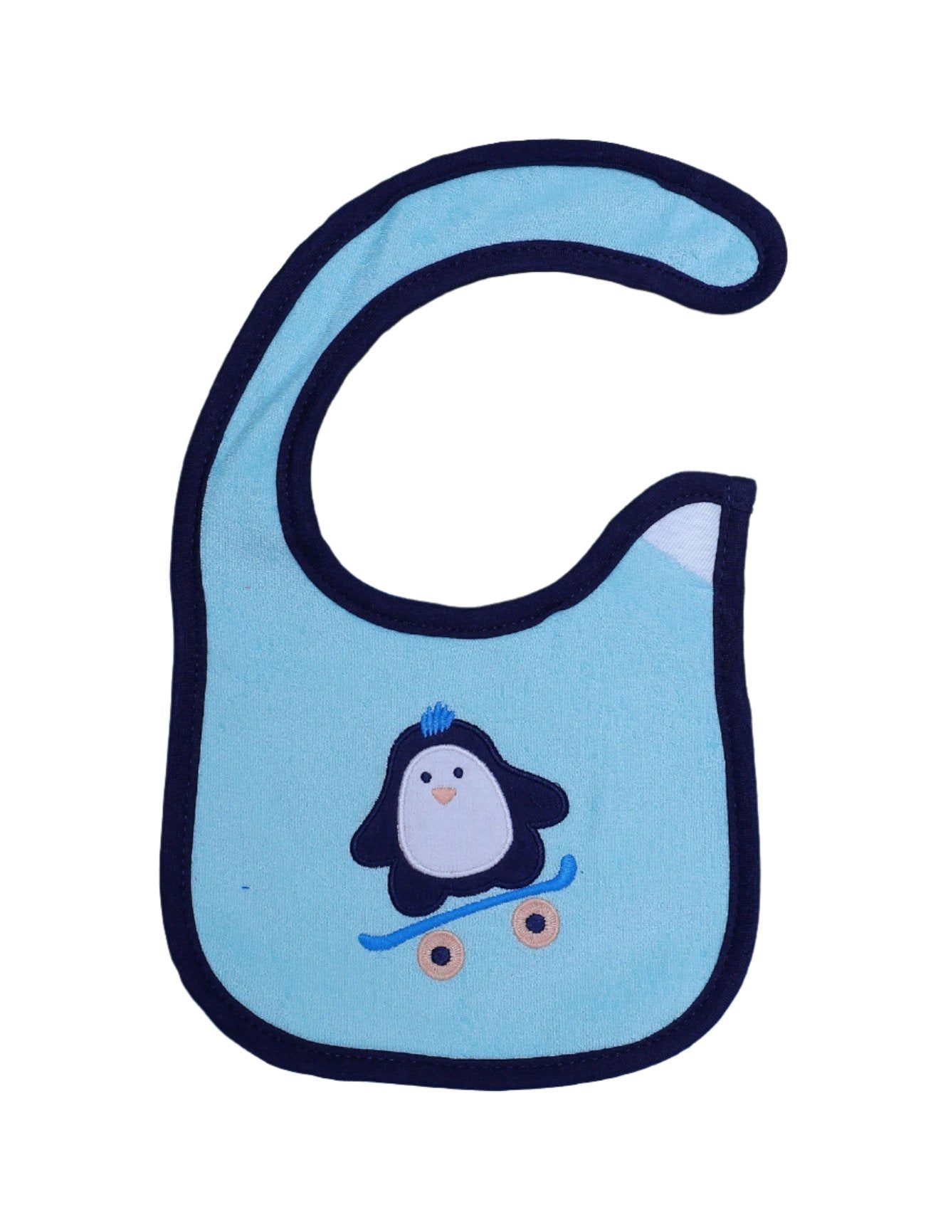 Zubaida's Bib Blue with Embroidered Penguin - Zubaidas Official™