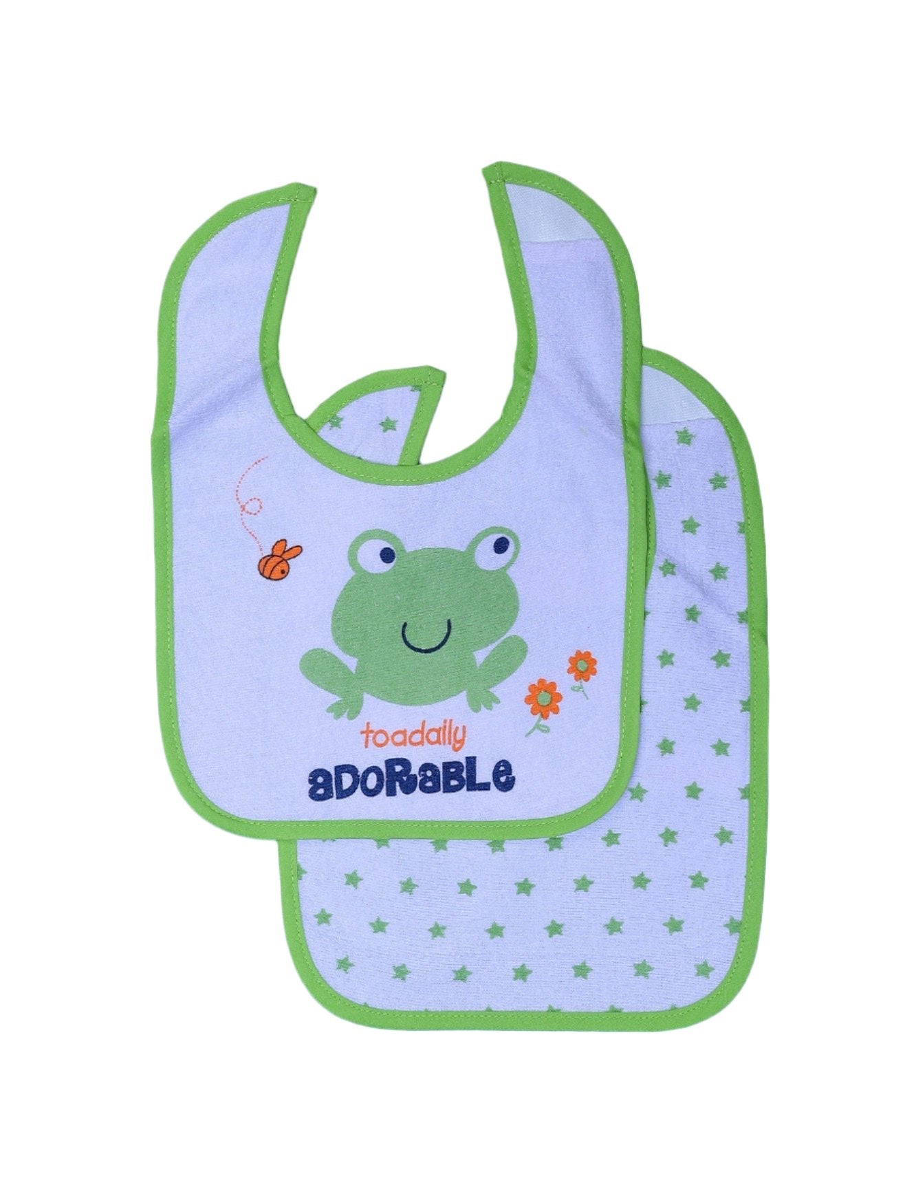 Zubaida's Bib White with Green Frog and Green Border - Zubaidas Official™