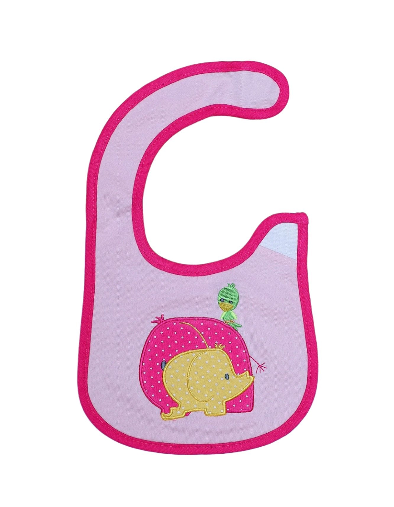 Zubaida's Bib Pink with Embriodered Elephant - Zubaidas Official™