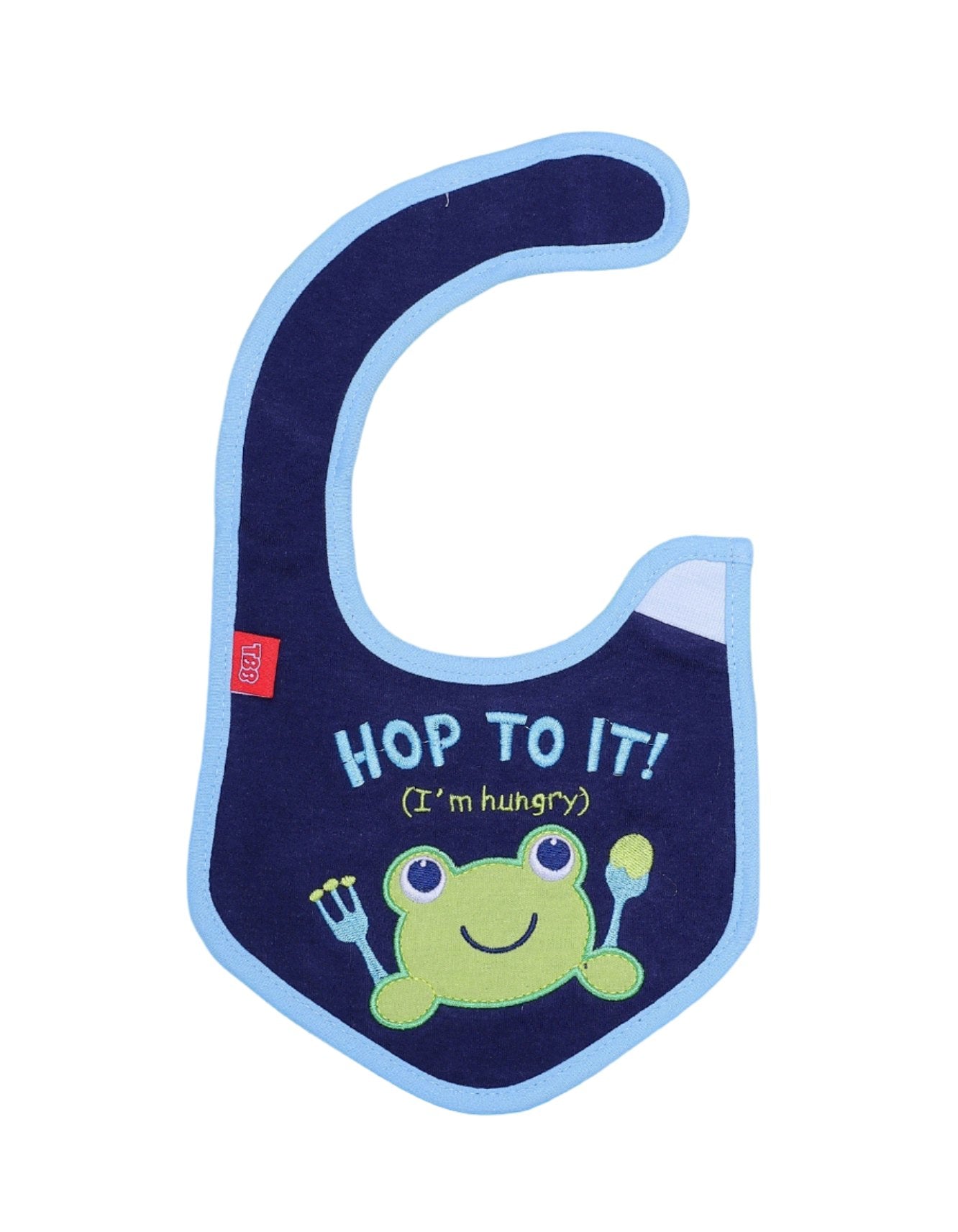 Zubaida's Bib Navy Blue with Embroidered Green Frog - Zubaidas Official™