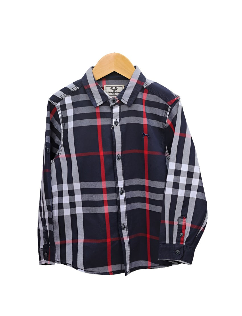 Shirt Navy Blue with Grey Shades for Boys - Zubaidas Officialâ„¢
