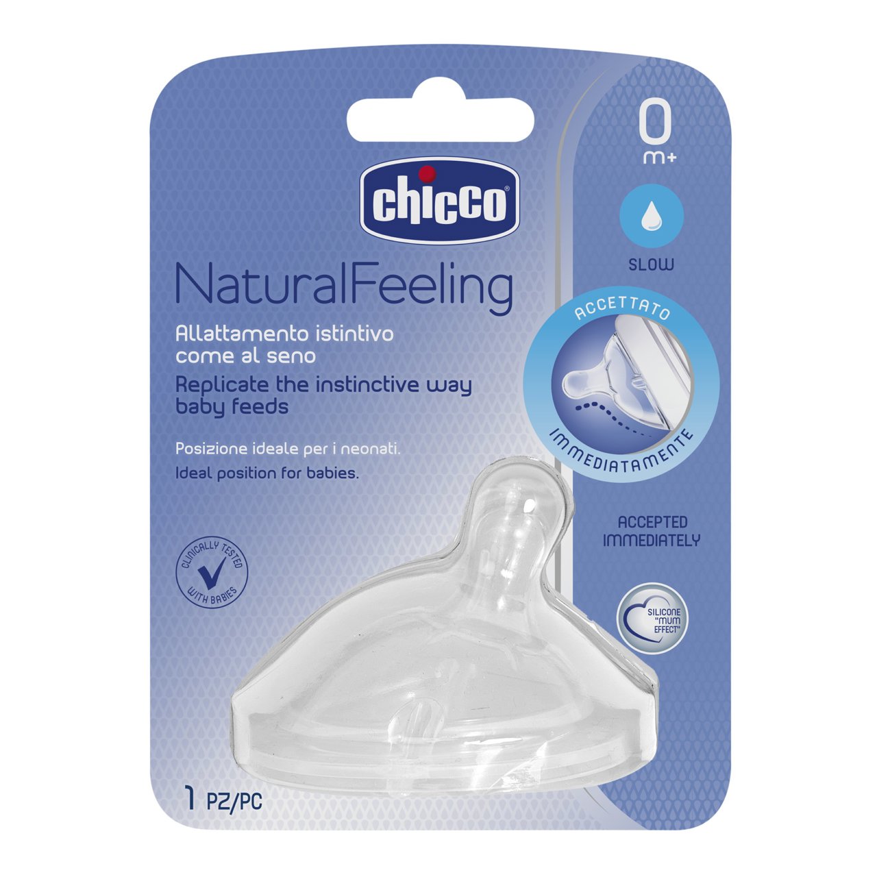 Zubaida's Chicco Teat Natural Feeling 0M+ F Regular (Chi-00081011100000) - Zubaidas Officialâ„¢