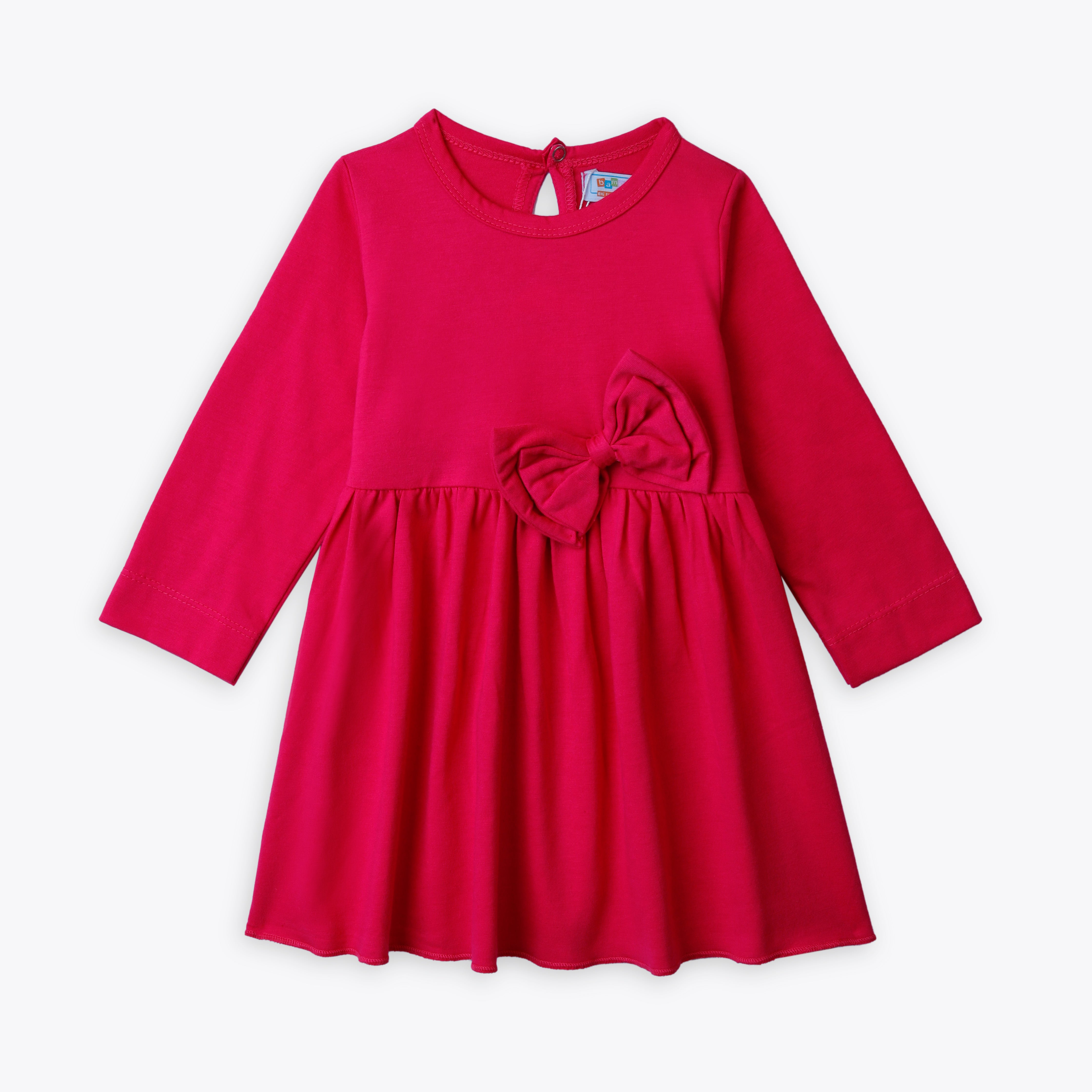 Frock Pleated With Bow Pink