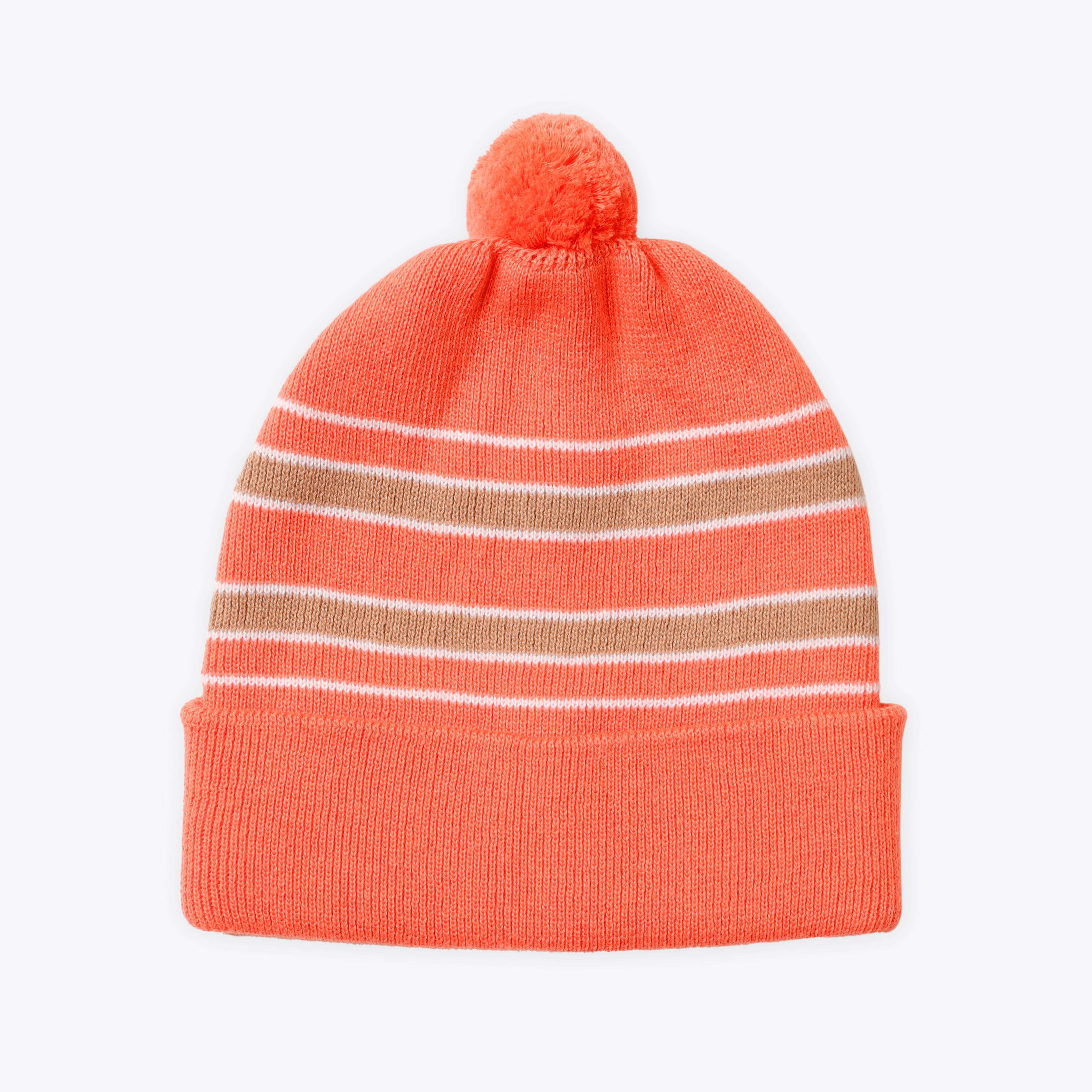 Caps Woolen Peach Base with Stripes