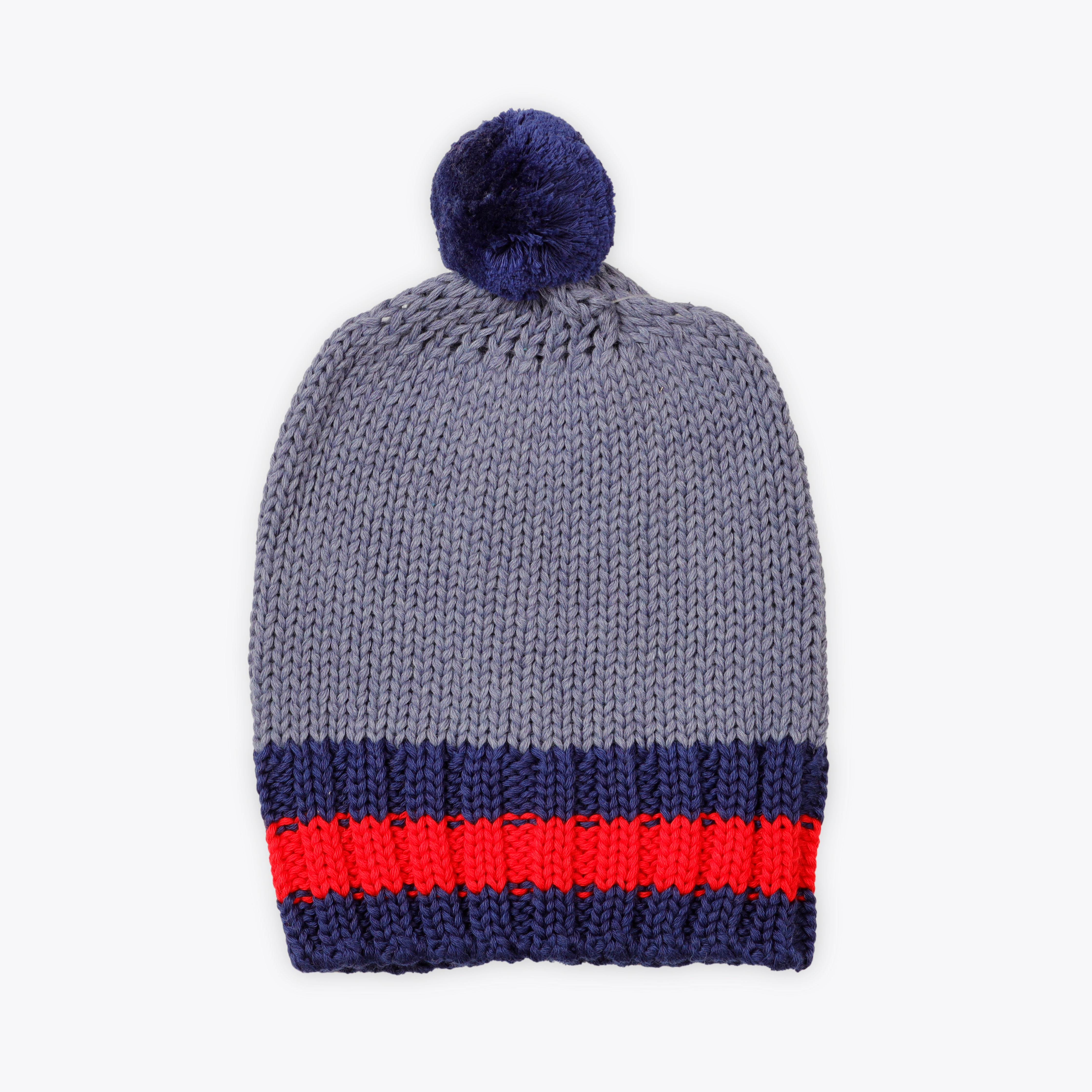 Caps Woolen Purple Stripes