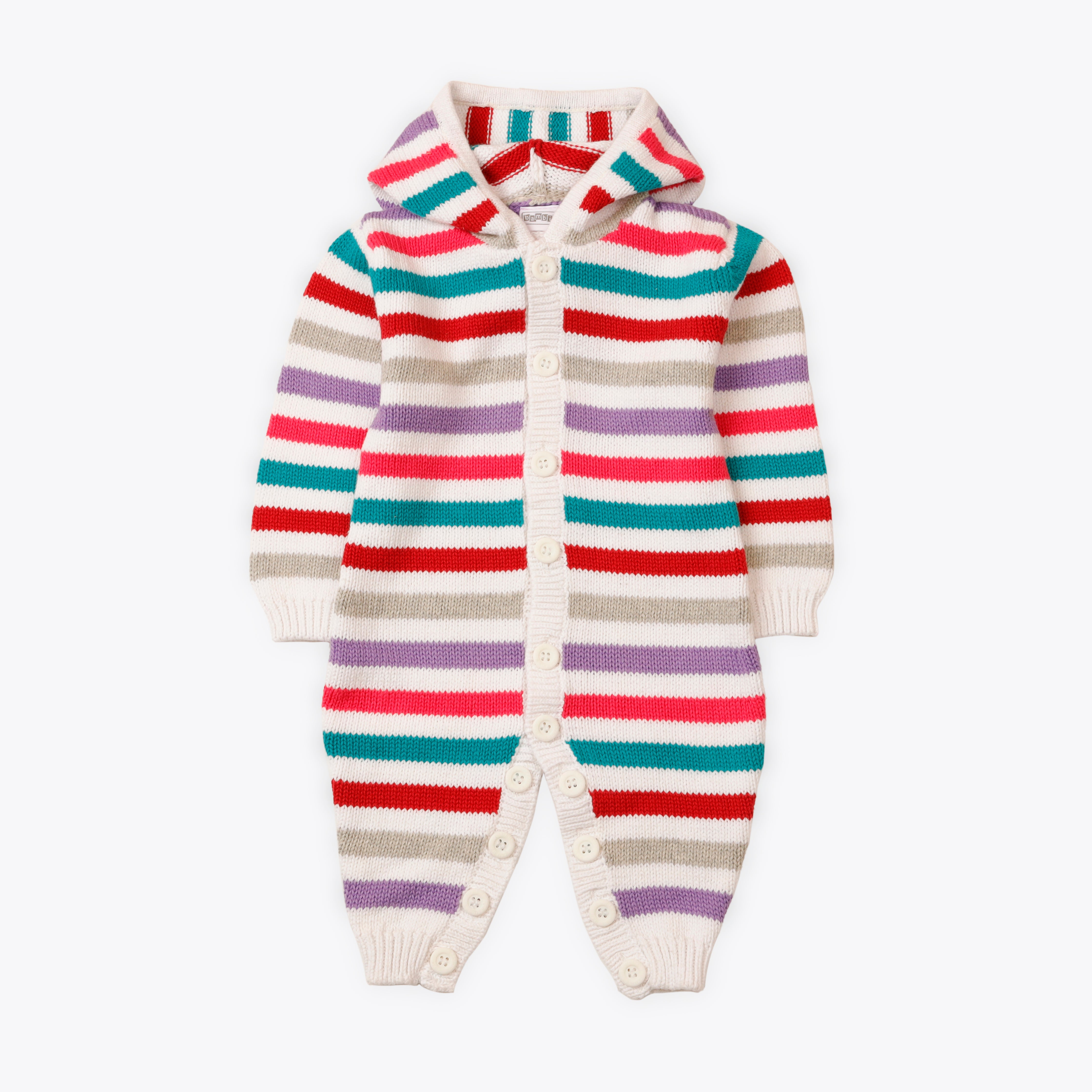 Romper Hooded with multi Stripes Infant