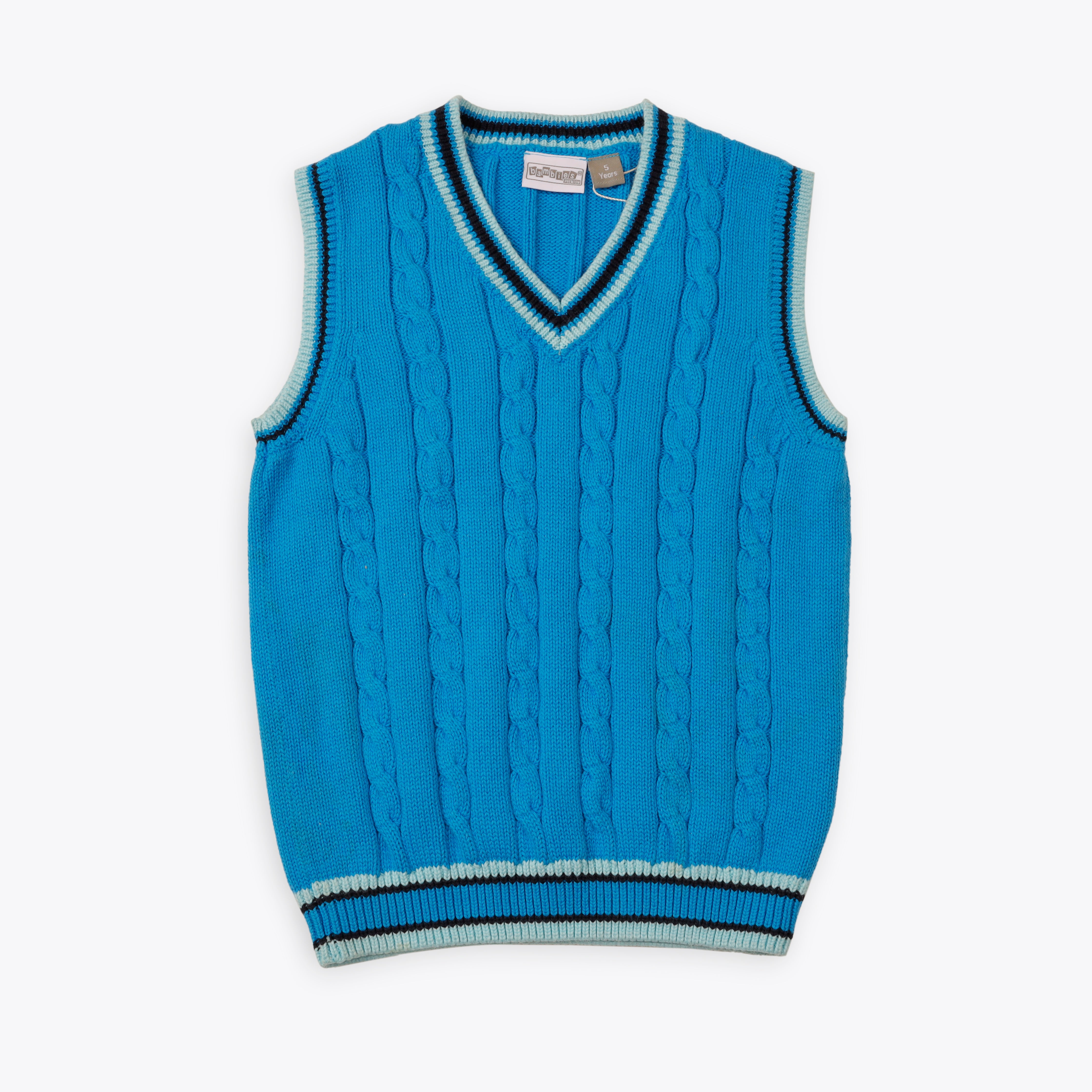 Bambies Sleeveless Knitted Blue Sweater