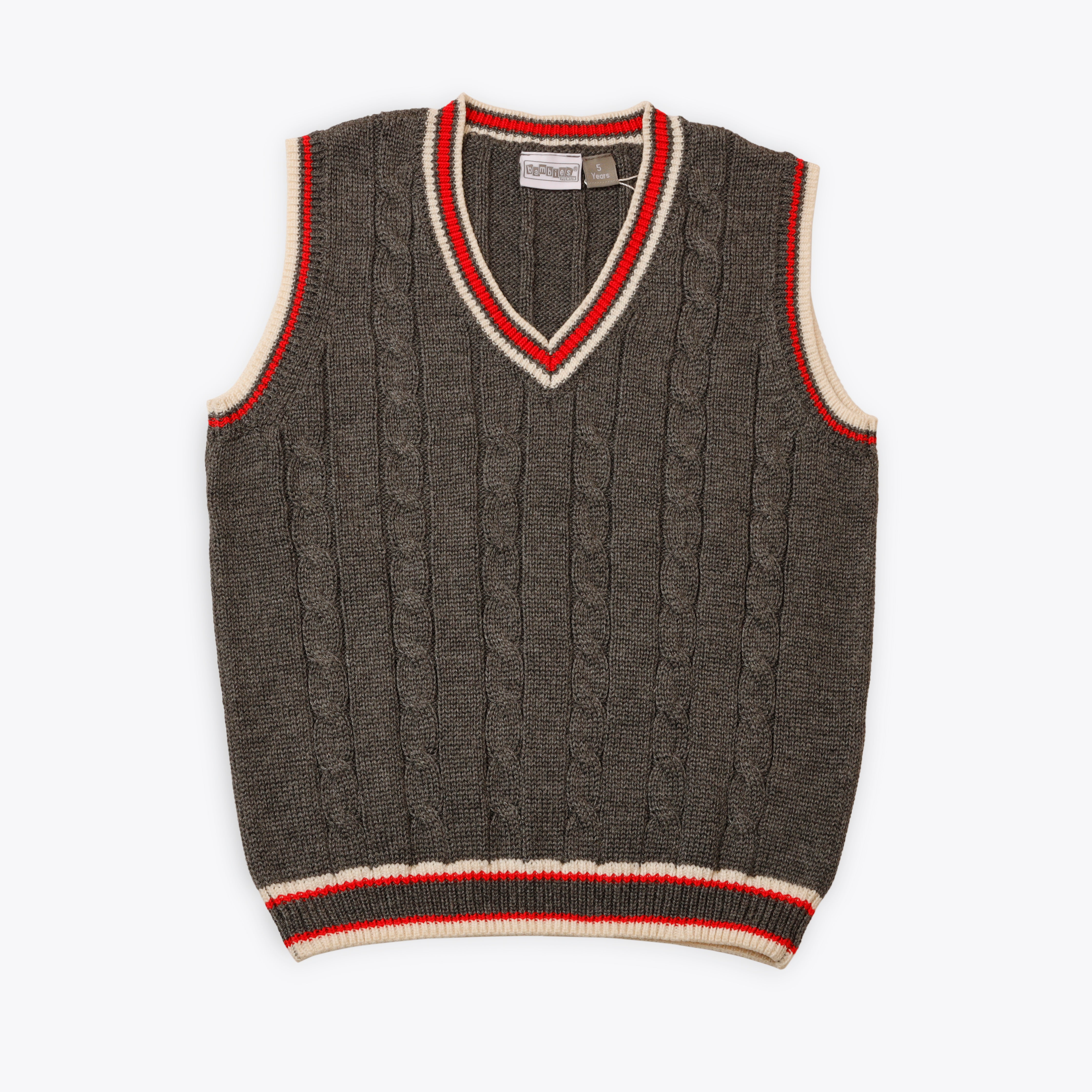 Bambies Sleeveless Knitted Dark Grey Sweater