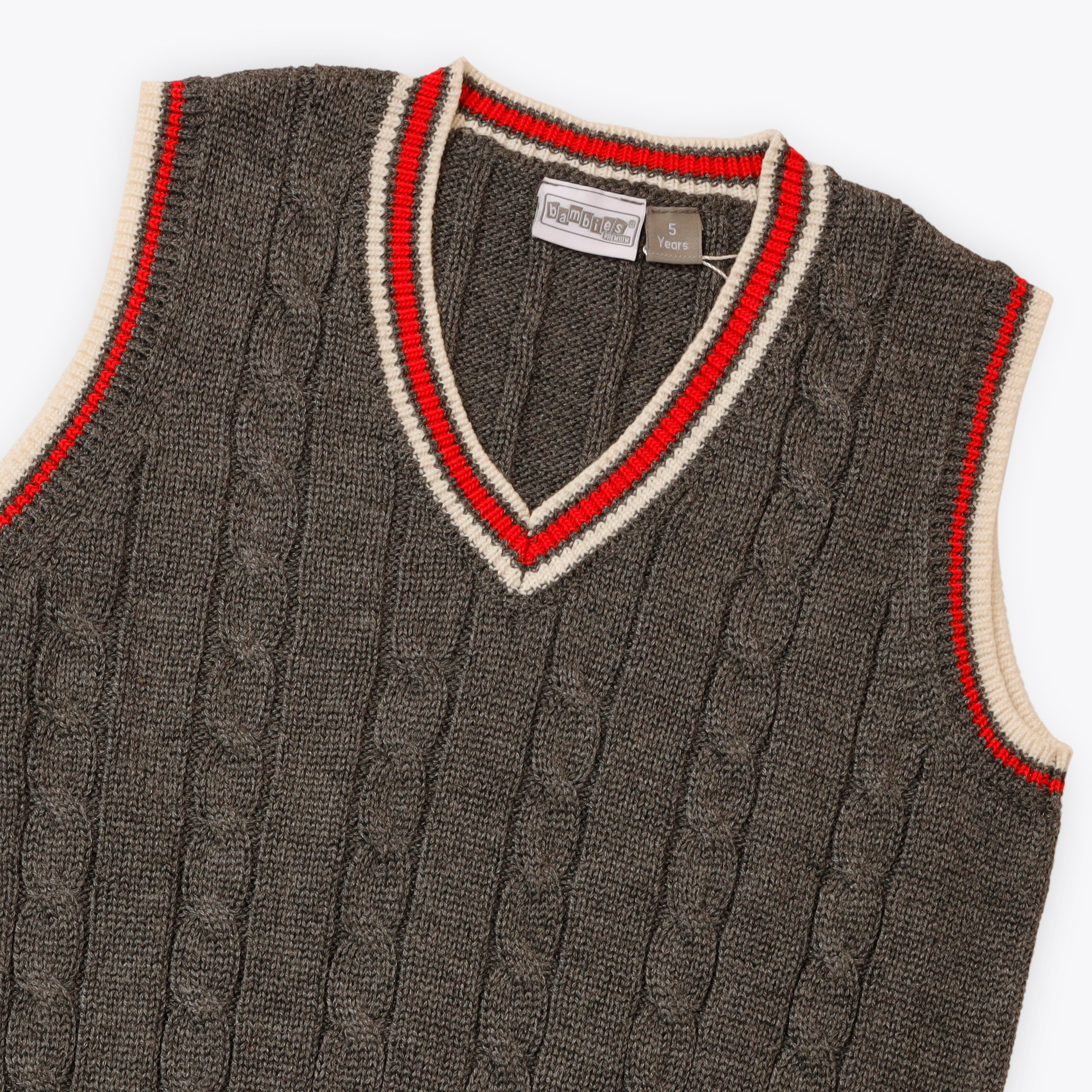 Bambies Sleeveless Knitted Dark Grey Sweater