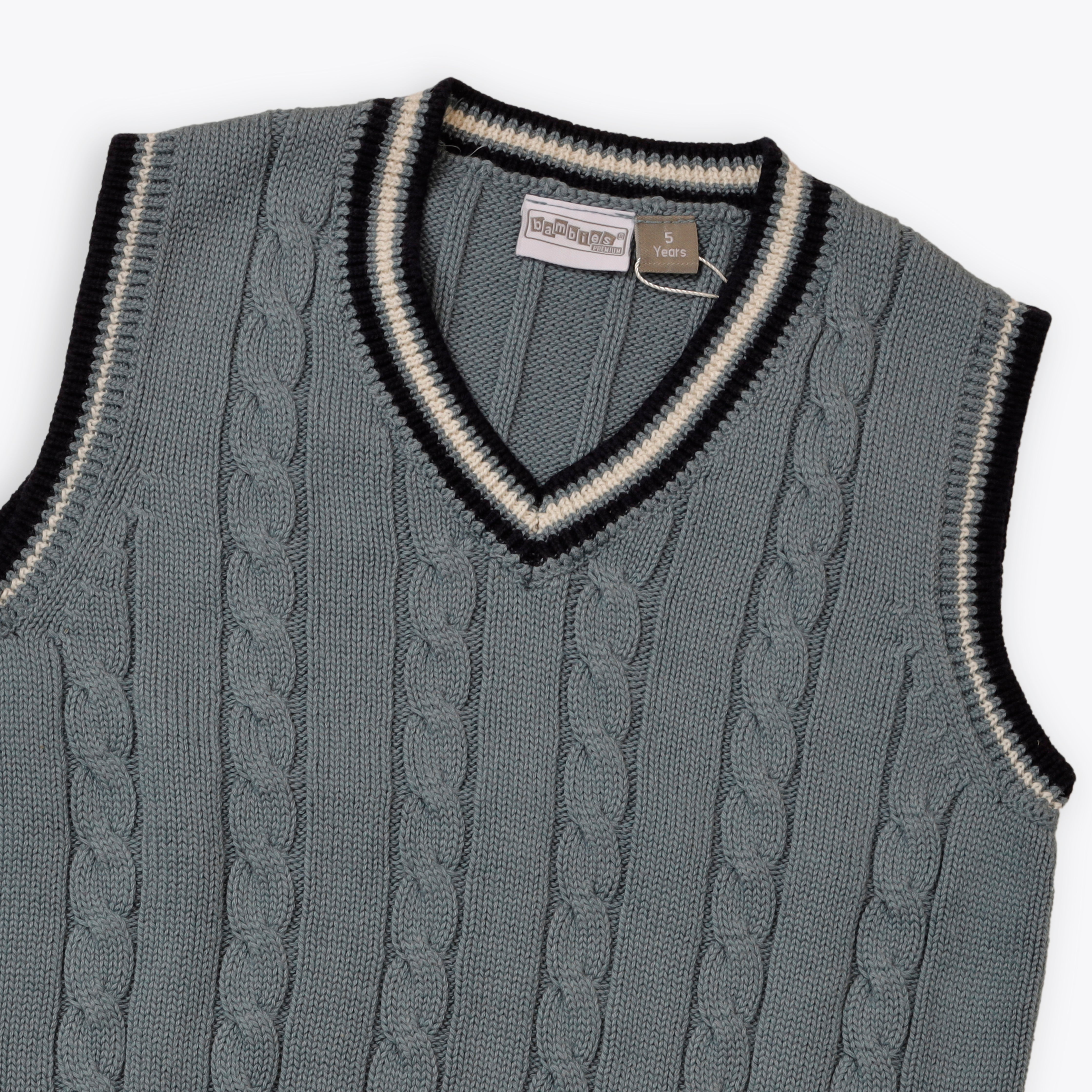 Bambies Sleeveless Knitted Grey Sweater