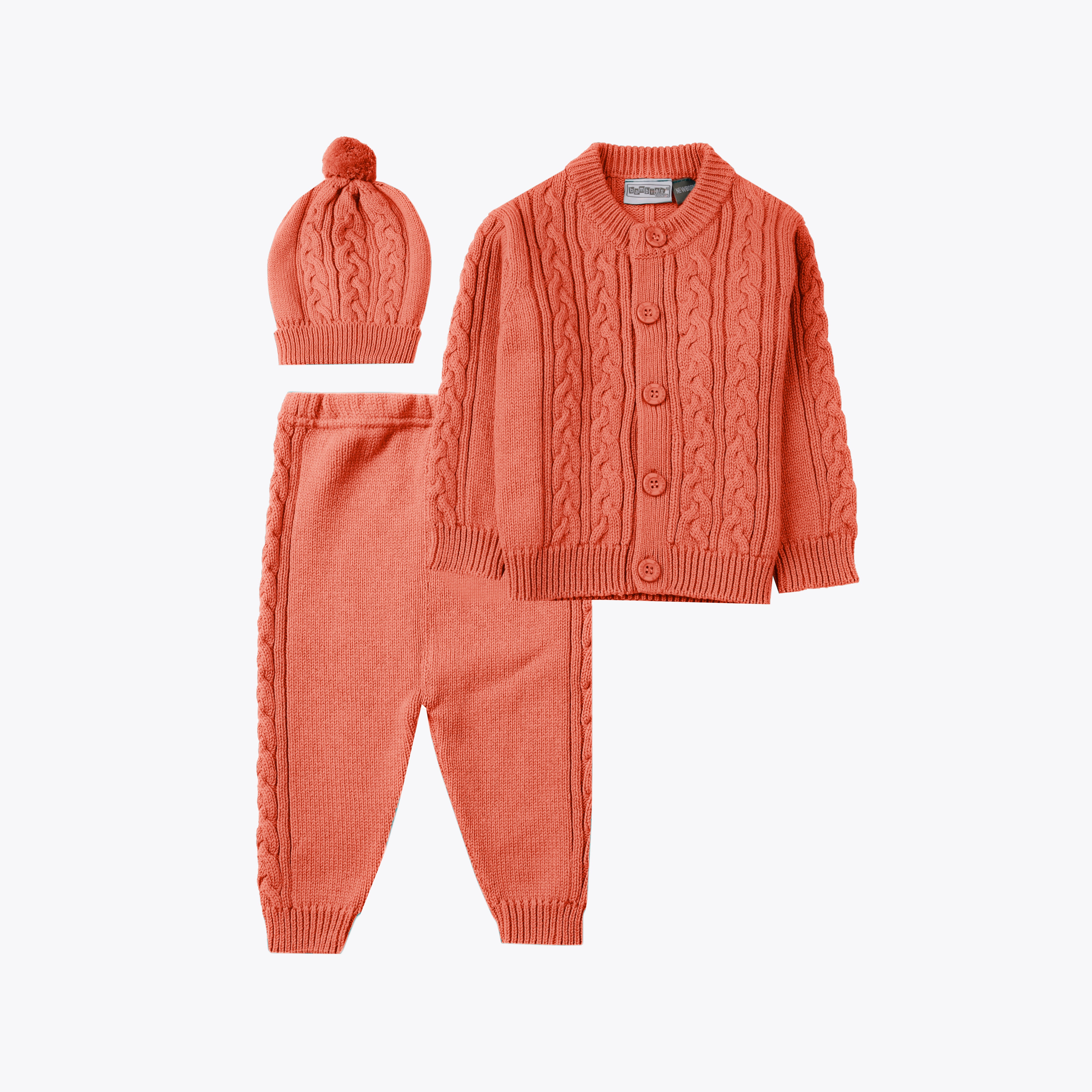 Sweater Woolen 3 Piece Peach Pink Infant