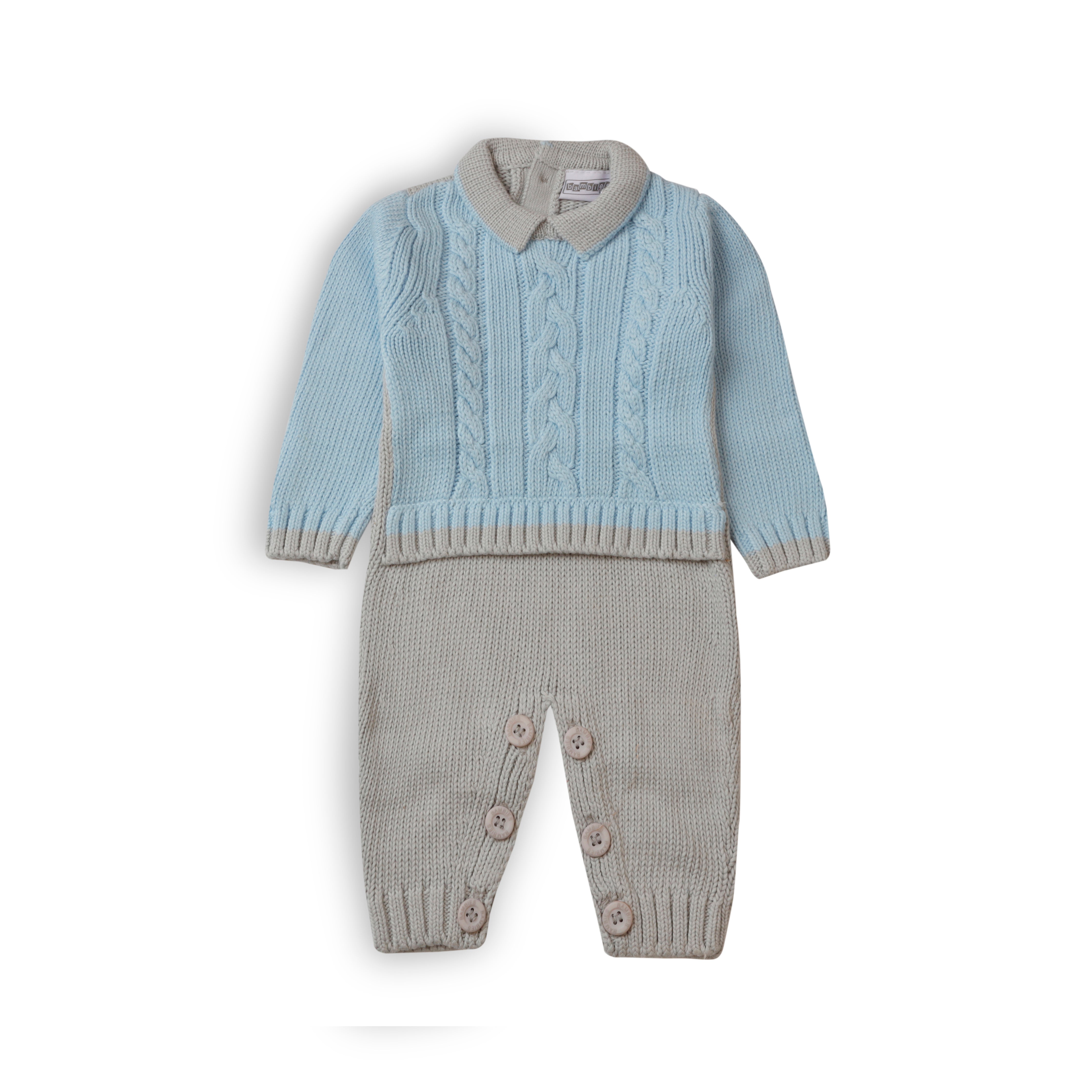 Romper Woolen Blue & Grey Infant