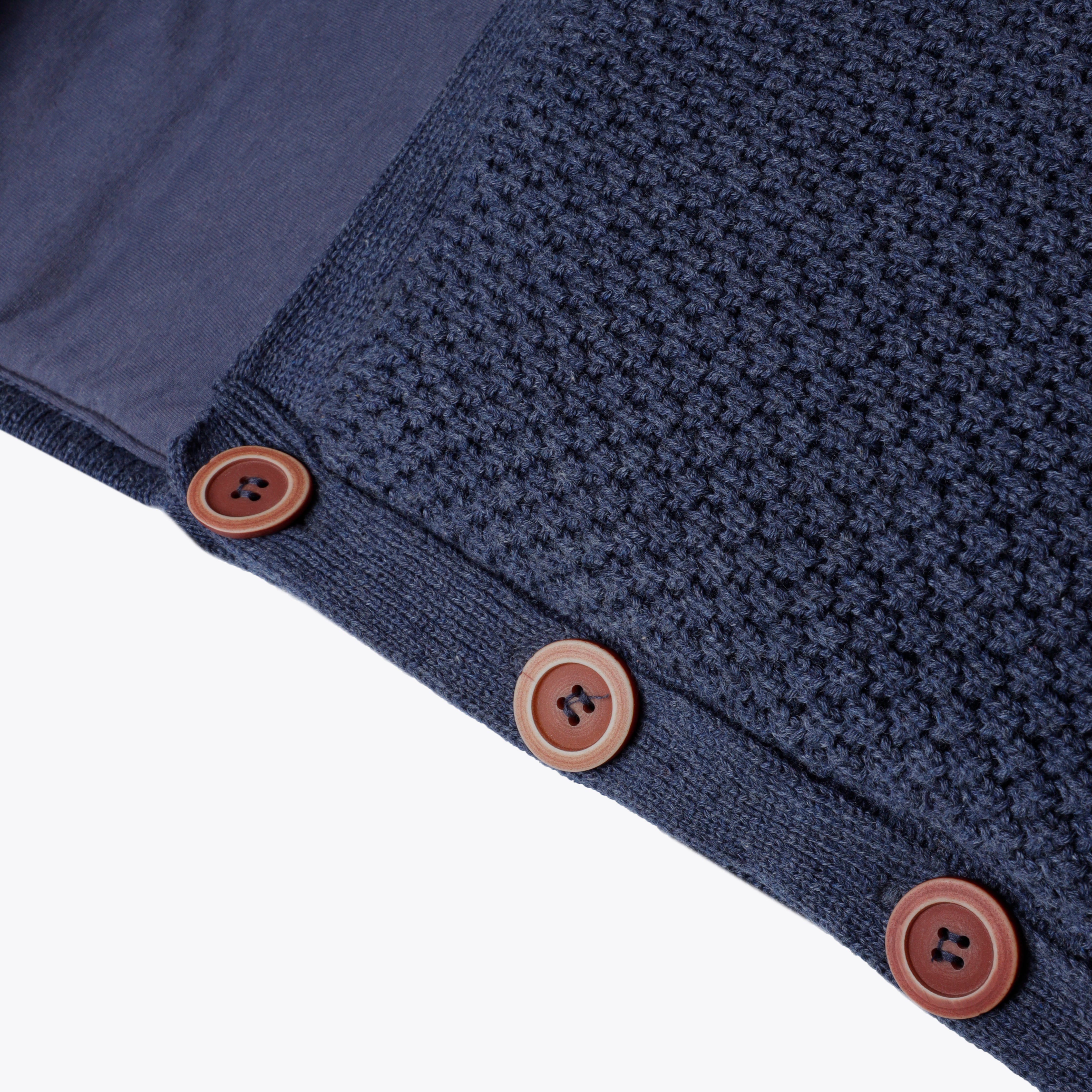 Carry Nest Woolen Blue Front Button