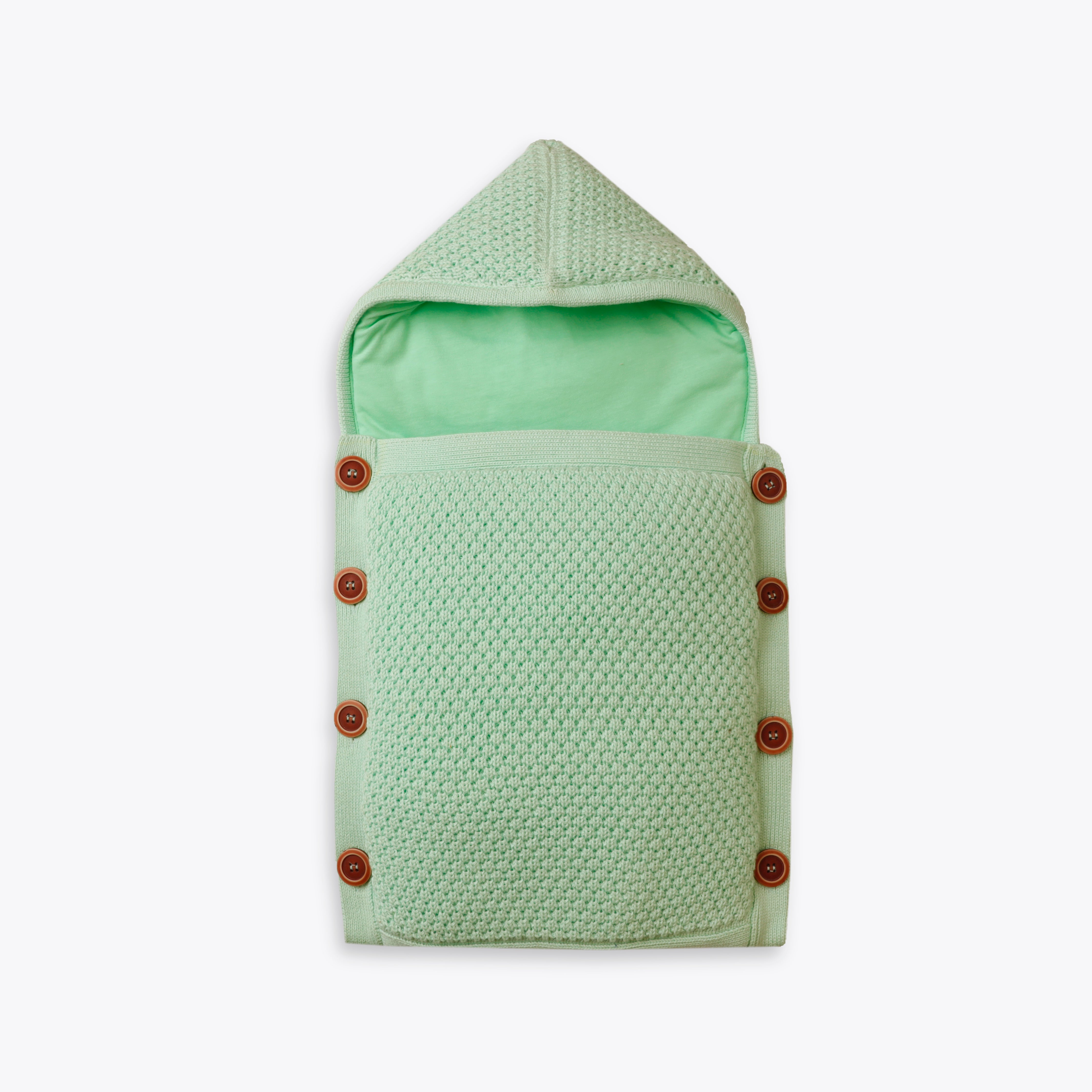 Carry Nest Woolen Mint Front Button