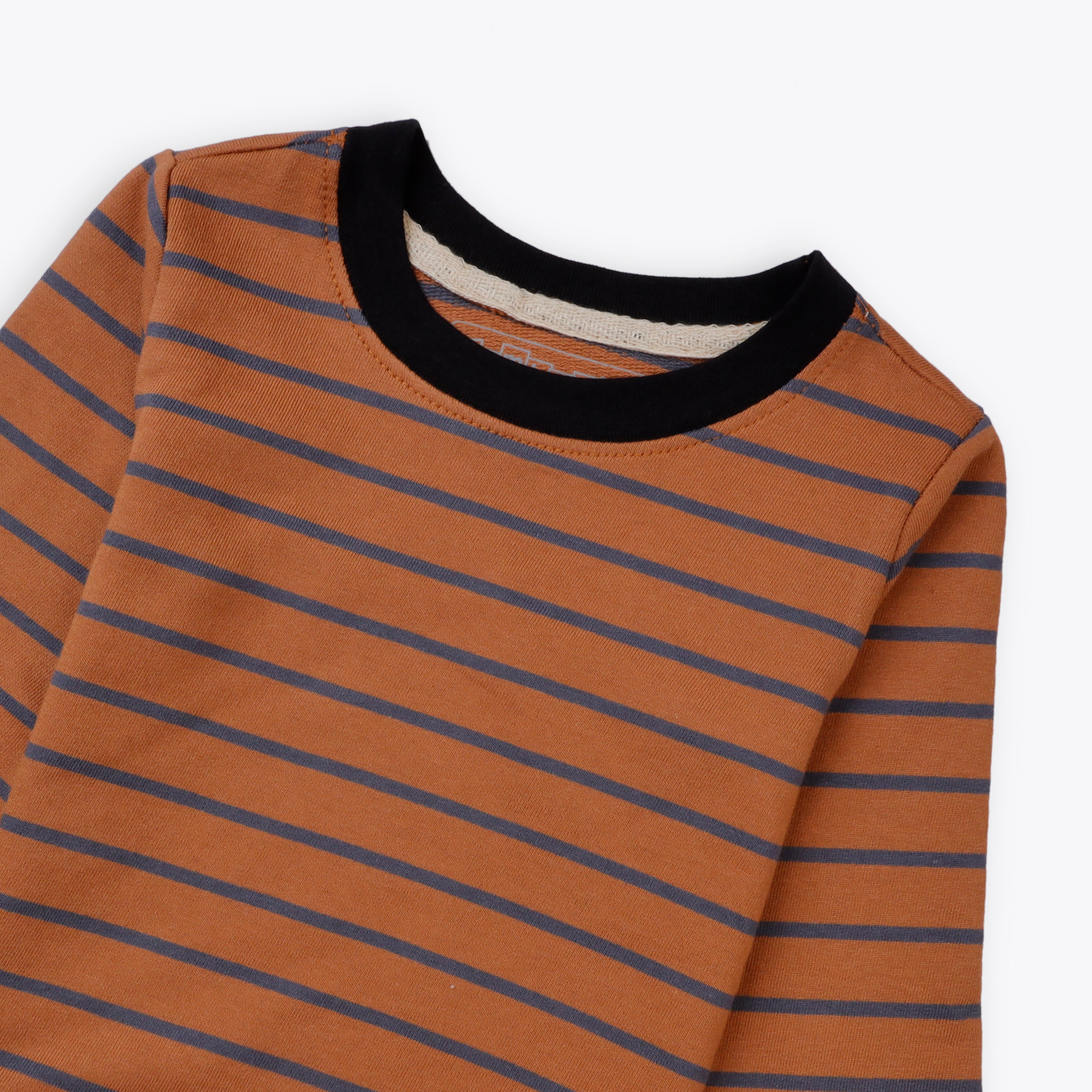 T-Shirt Full Sleeves Brown Stripes Toddlers