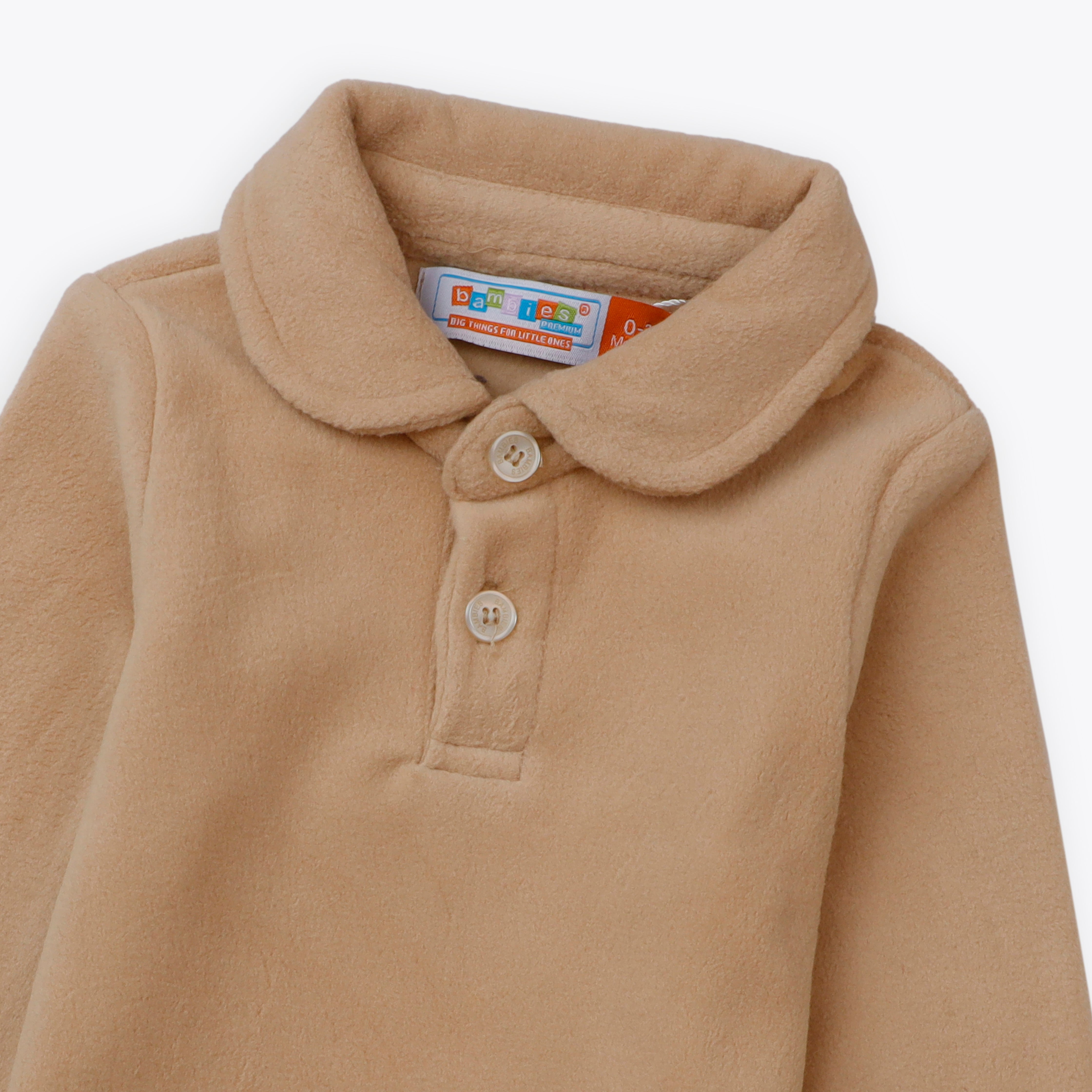 Shirt Collar Style Beige Infant