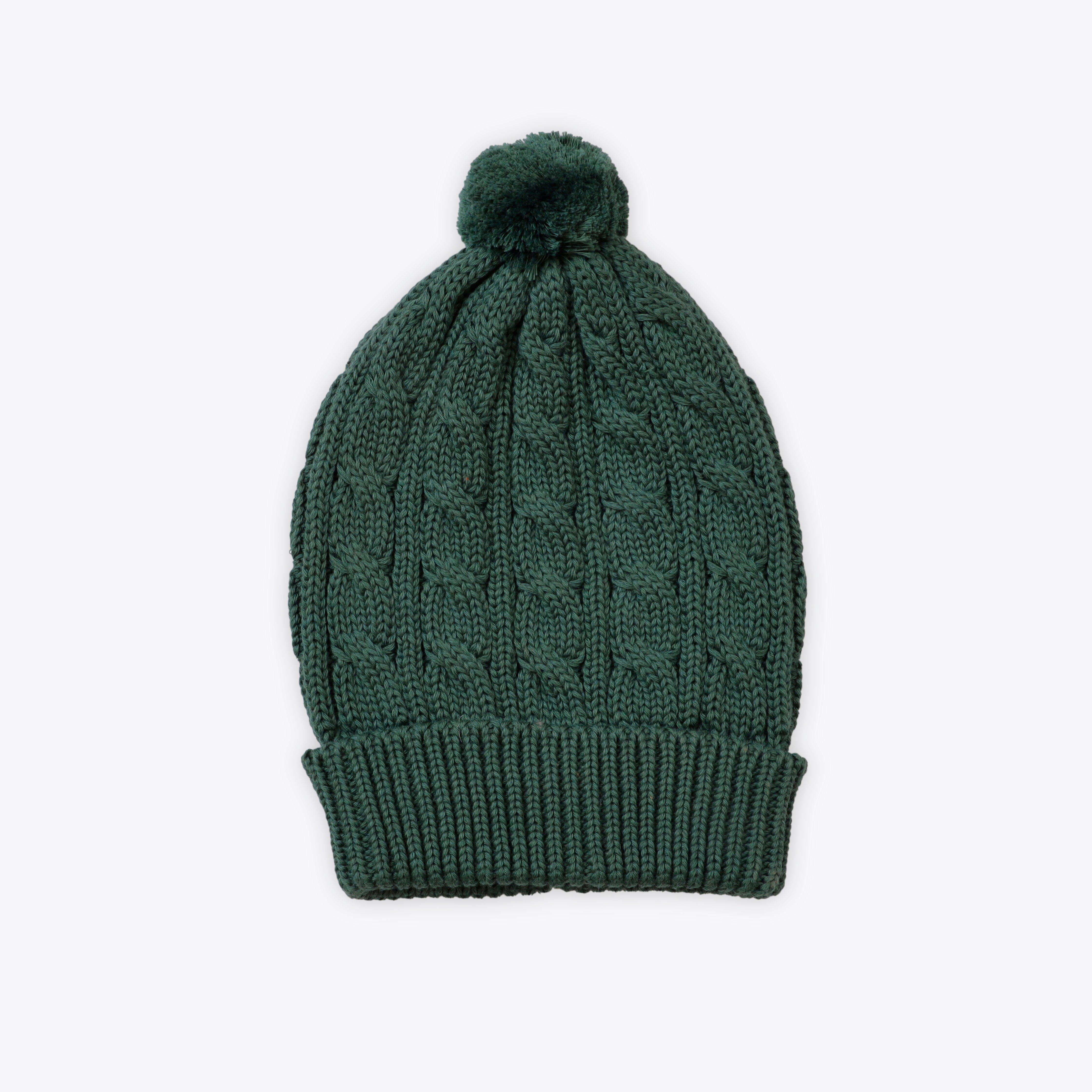 Caps Woolen Dark Green