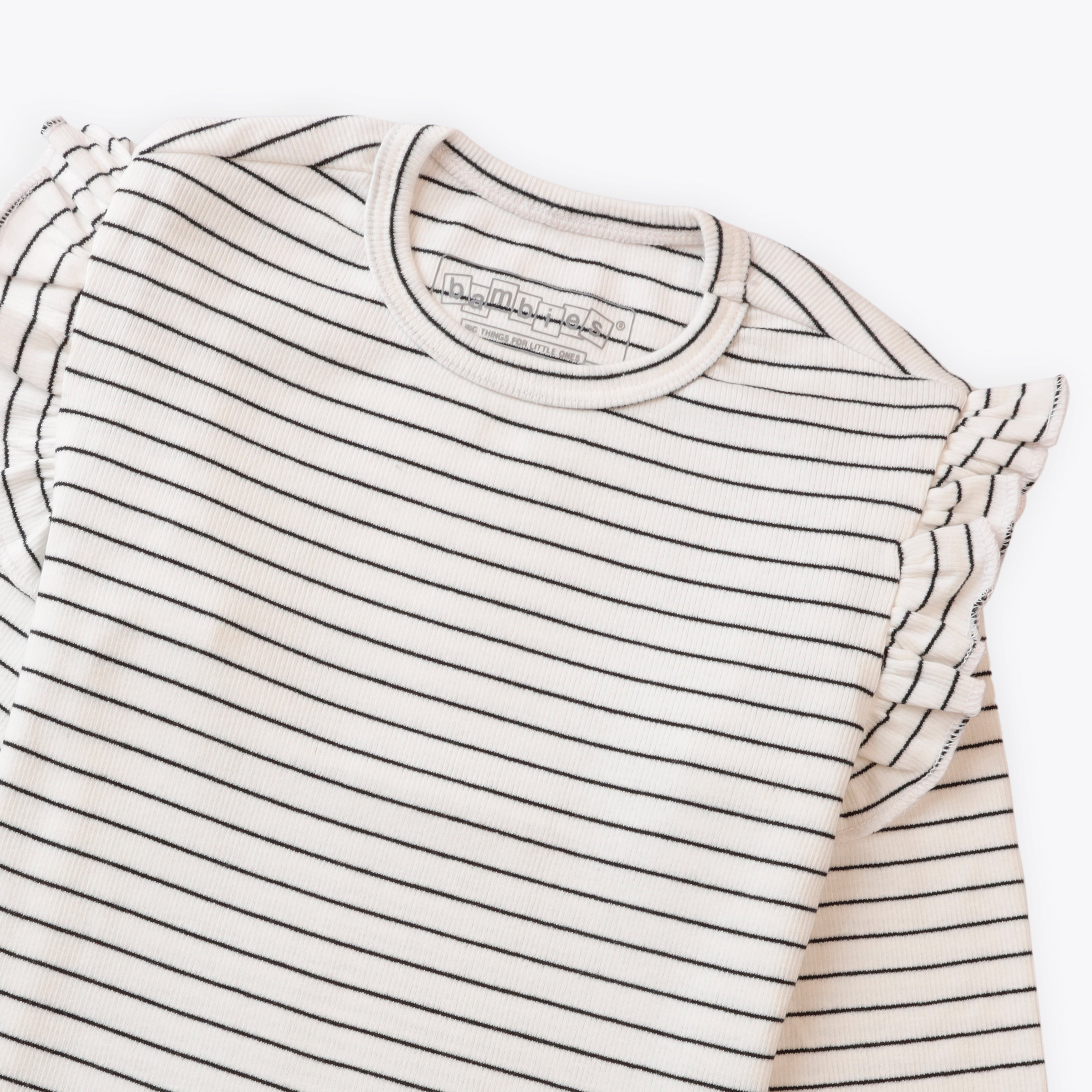 Sweatshirt Shoulder Frill White Stripes Toddler