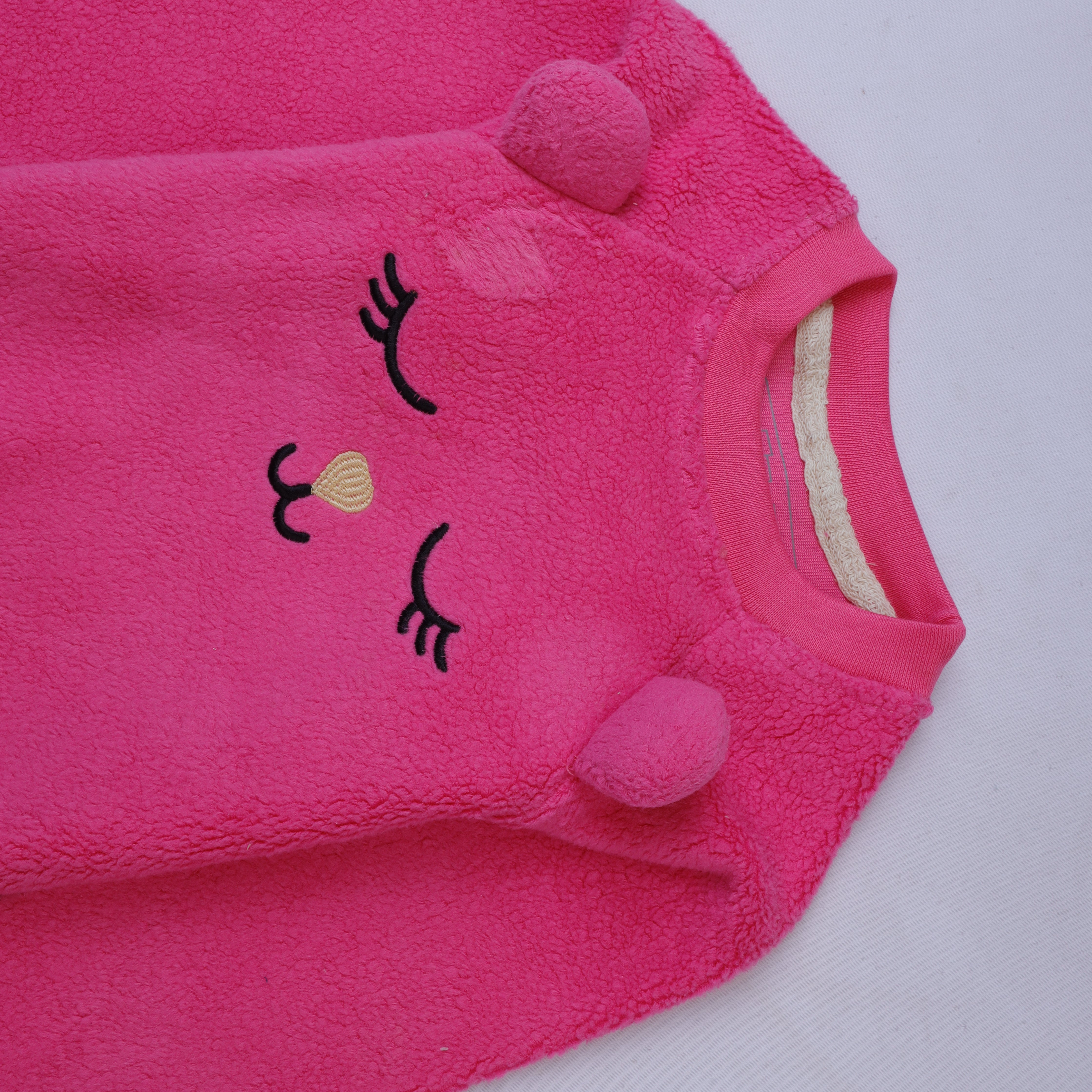 Sweatshirt Cat Face Soft Pink