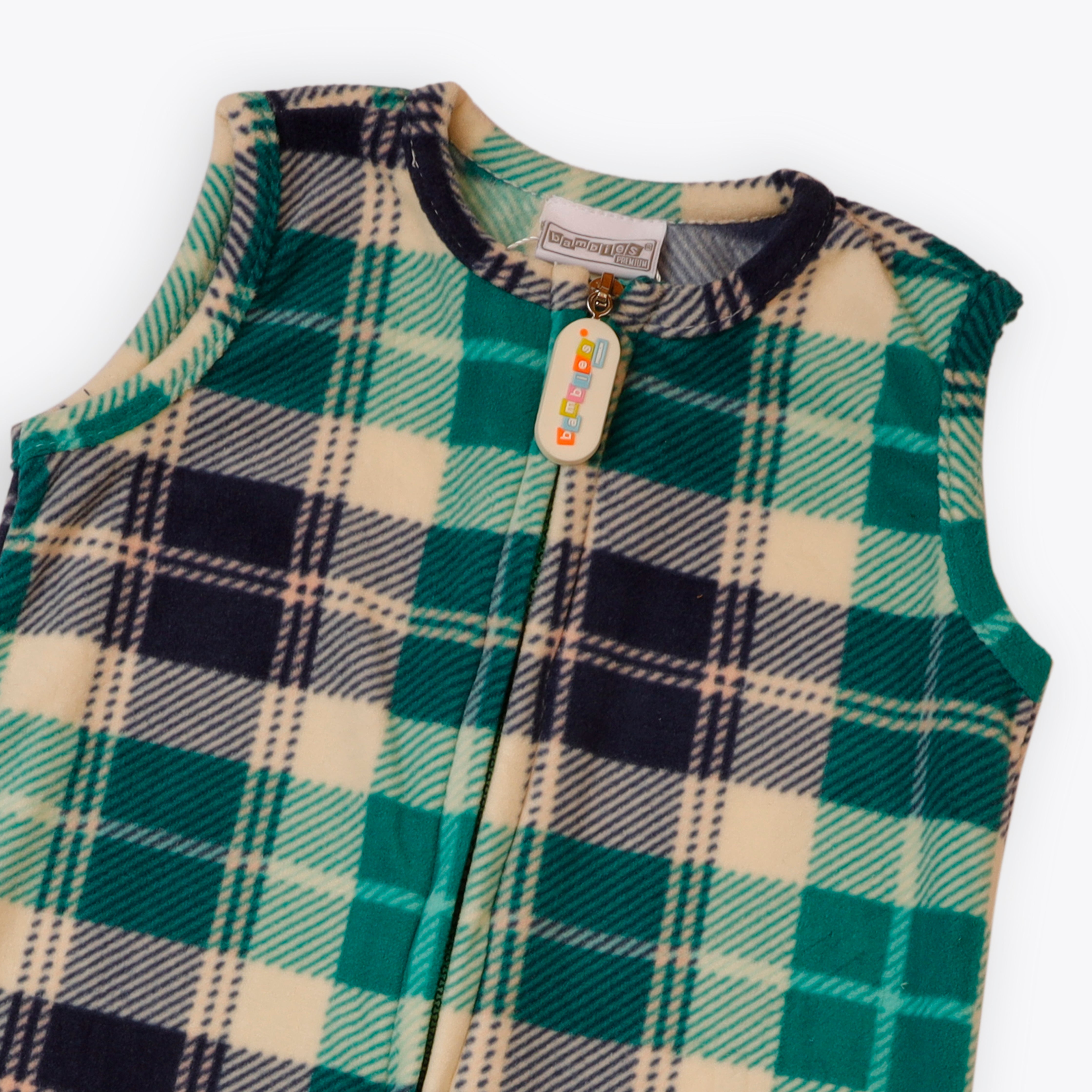 Sleeping Swaddle Bag Green Check