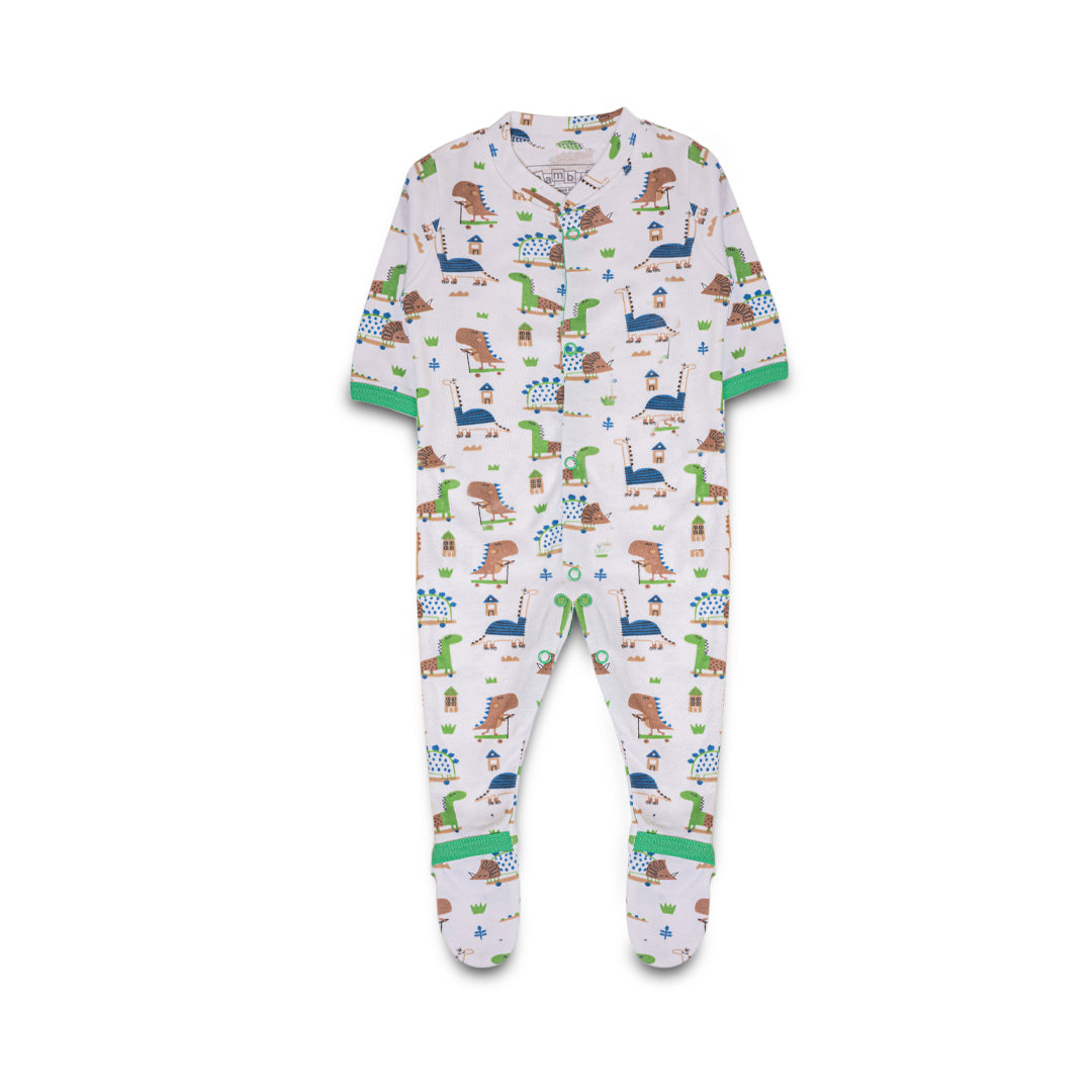 Zubaida's Bambies 3 Pcs Sleep Suit "Green Dino Theme"