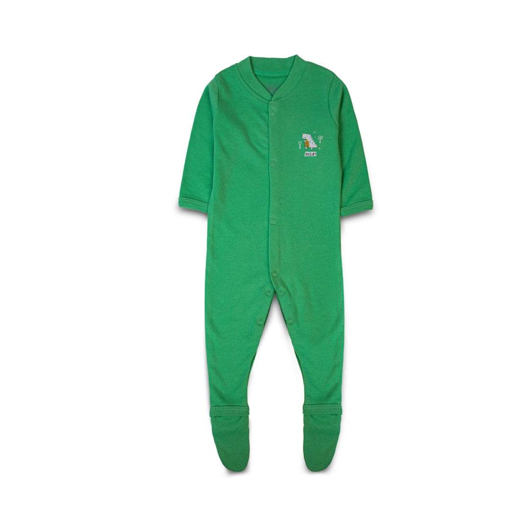 Zubaida's Bambies 3 Pcs Sleep Suit "Green Dino Theme"