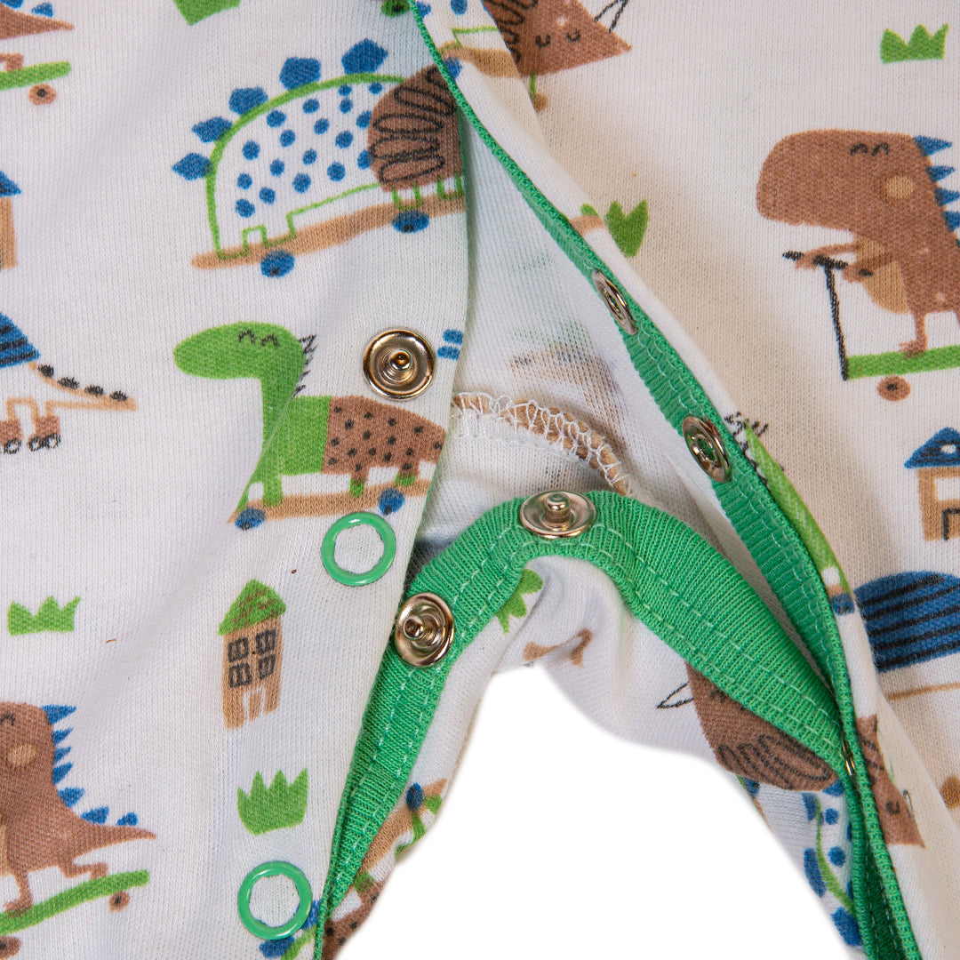Zubaida's Bambies 3 Pcs Sleep Suit "Green Dino Theme"